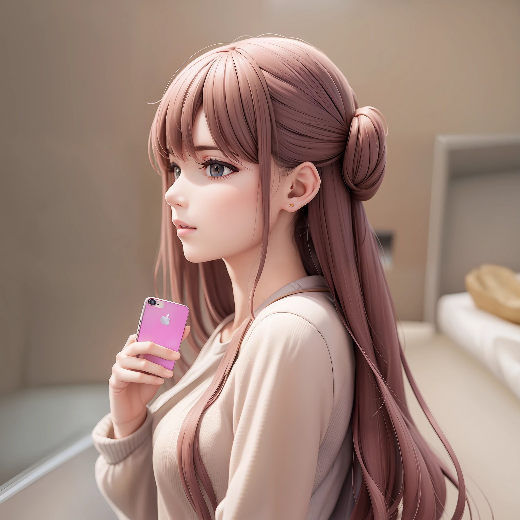 Woman holding iphone
