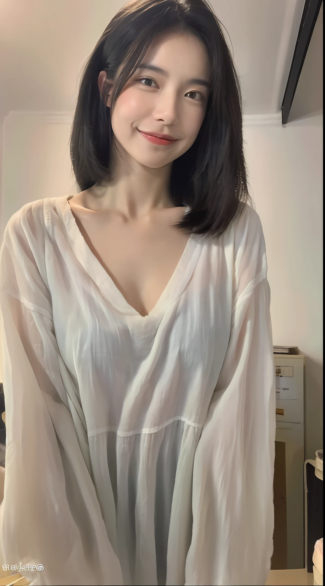 ((Best Quality, 8K, Masterpiece: 1.3)), 1girl, Slim Abs Beauty: 1.3, (Hairstyle Casual, ???????????: 1.2), Dress: 1.1, Super Fine Face, Delicate Eyes, Double Eyelids, Smile, Home
