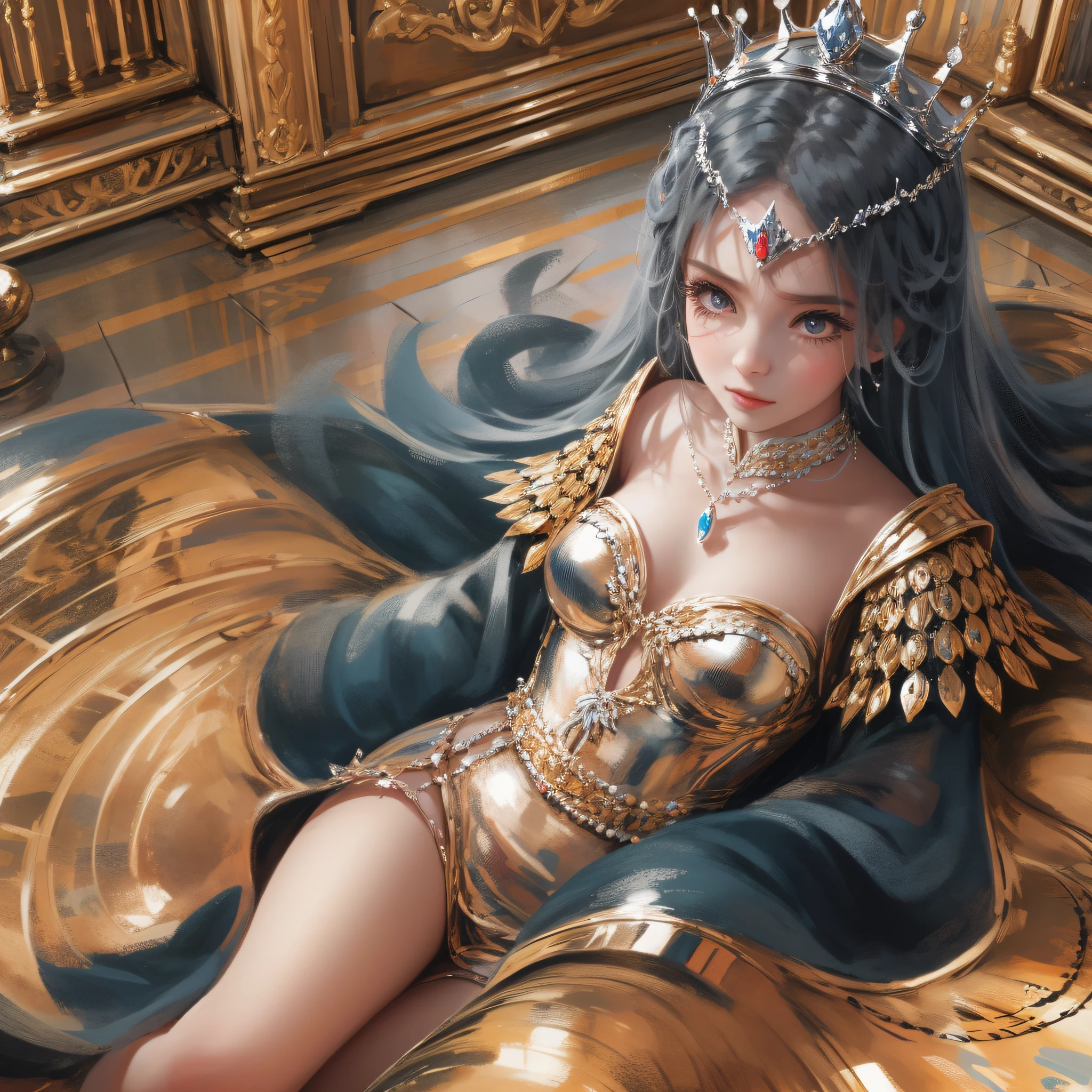 1 girl, crown, princess dress, realism --auto --s2