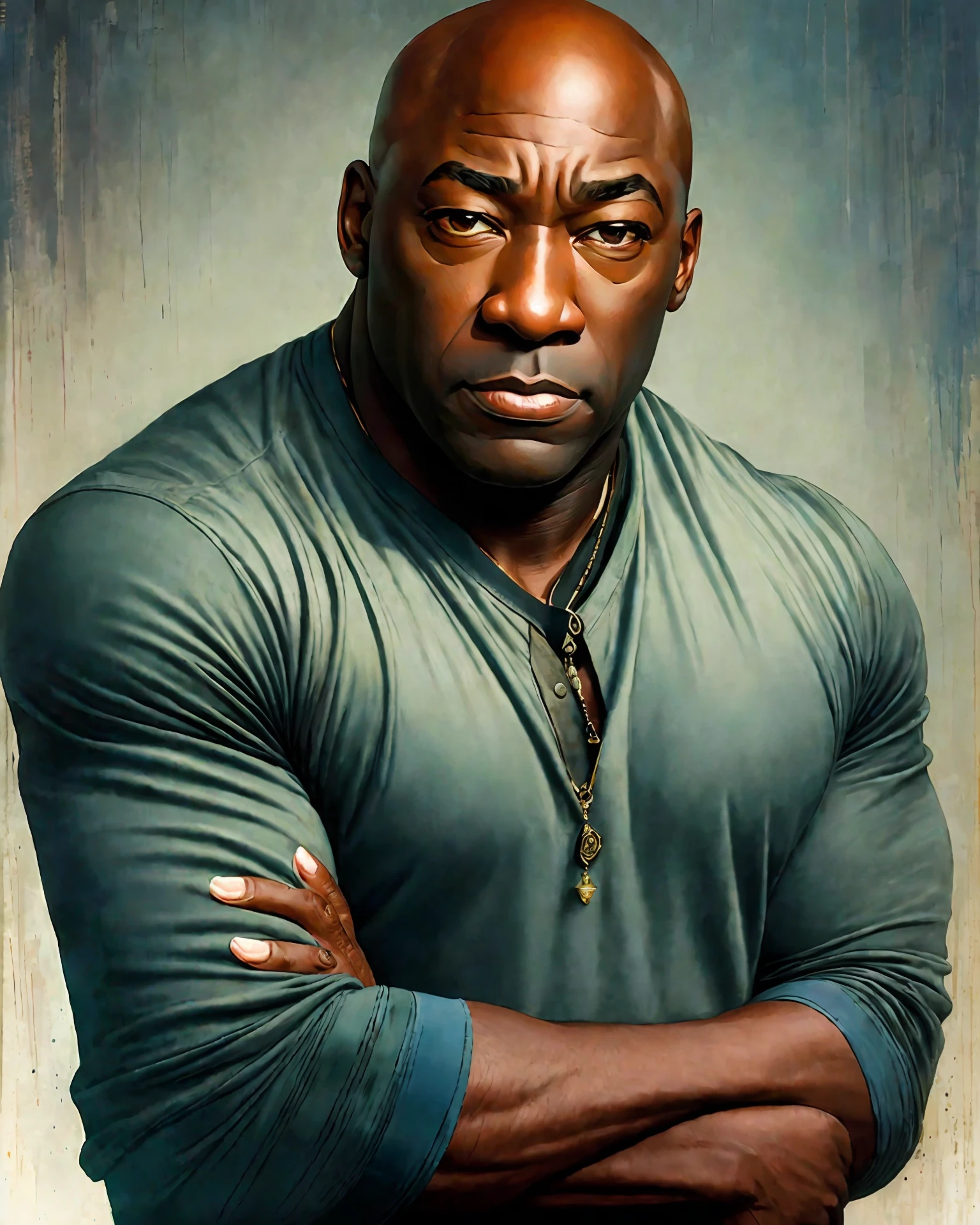 Michael Clarke Duncan beautiful painting with highly detailed face by Greg Rutkowski and Magali Villanueve