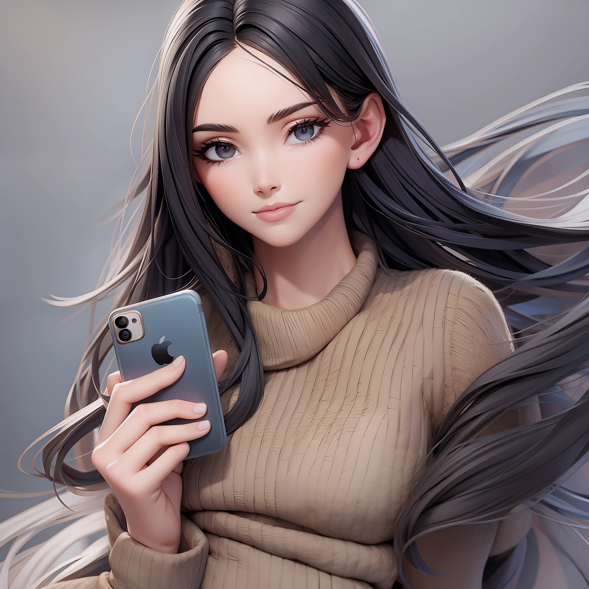 Woman holding iphone