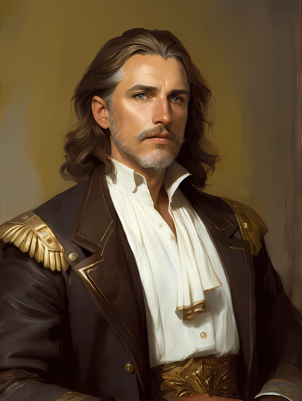 (Masterpiece) An insanely handsome senior man, bronze tanned skin, light brown short messy hair, blue eyes, perfect face, extremely handsome man, big Greek nose, nice lips, biblical, gospel, digital painting, watercolor painting oil, painterly, by Jeremy Lipking, by Antonio J. Manzanedo, Alphonse Mucha, Fuller Graves, Bartolome Esteban Murillo, JC Leyendecker, Craig Mullins, Peter Paul Rubens Detailed Painting, CGSetivity, ArtStation HD, High Detail, Photorealism, Concept Art, ArtStation HD, official art, trend in the artstation, 8k.