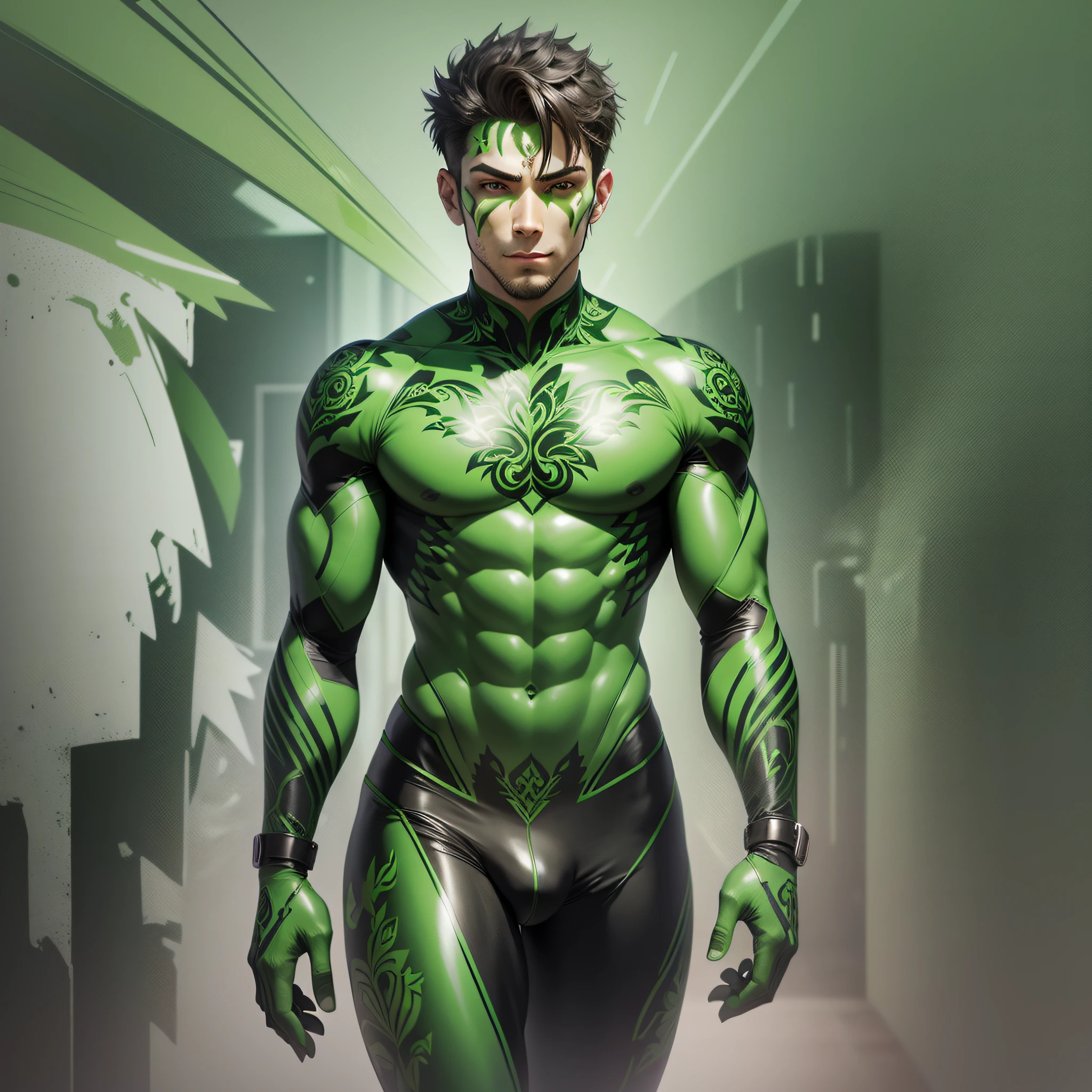 create for me an all green man, with green 2.0 bulge, --auto --s2