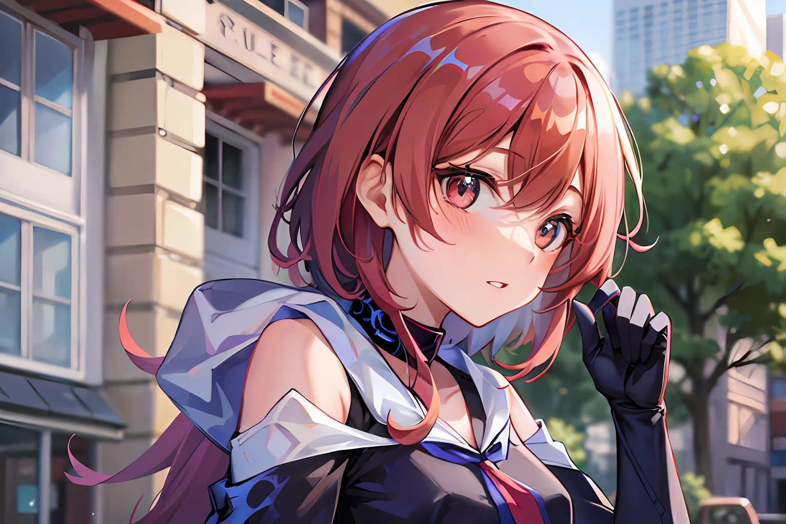 girl, redhead, anime, with spider man clothes -imagine - --auto --s2