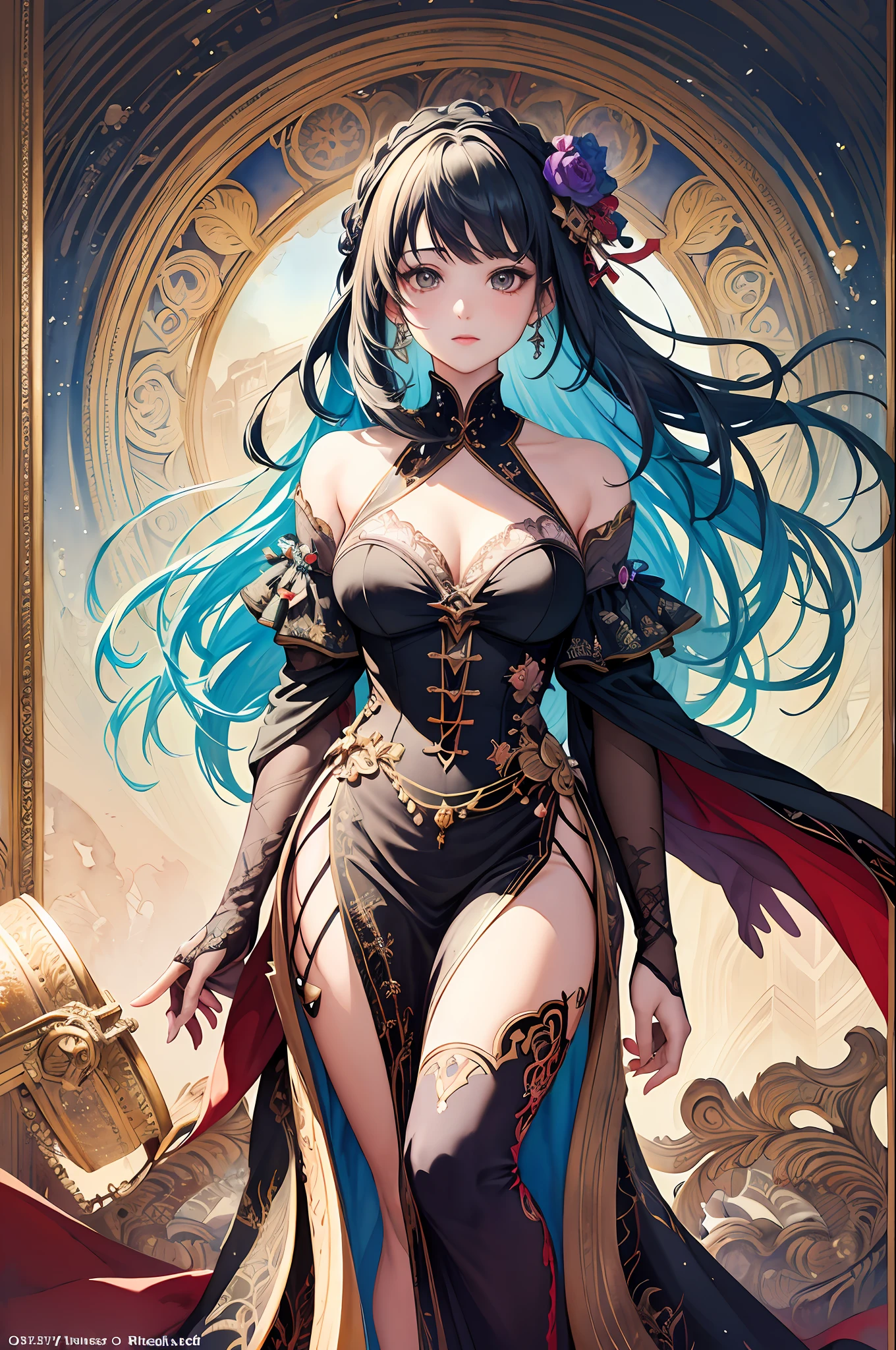 (masterpiece, top quality, best quality, official art, beautiful and aesthetic:1.2), (1girl:1.3), extreme detailed,colorful,highest detailed,(watercolour painting:1.3), optical mixing, playful patterns, lively texture, rich colors, unique visual effect
