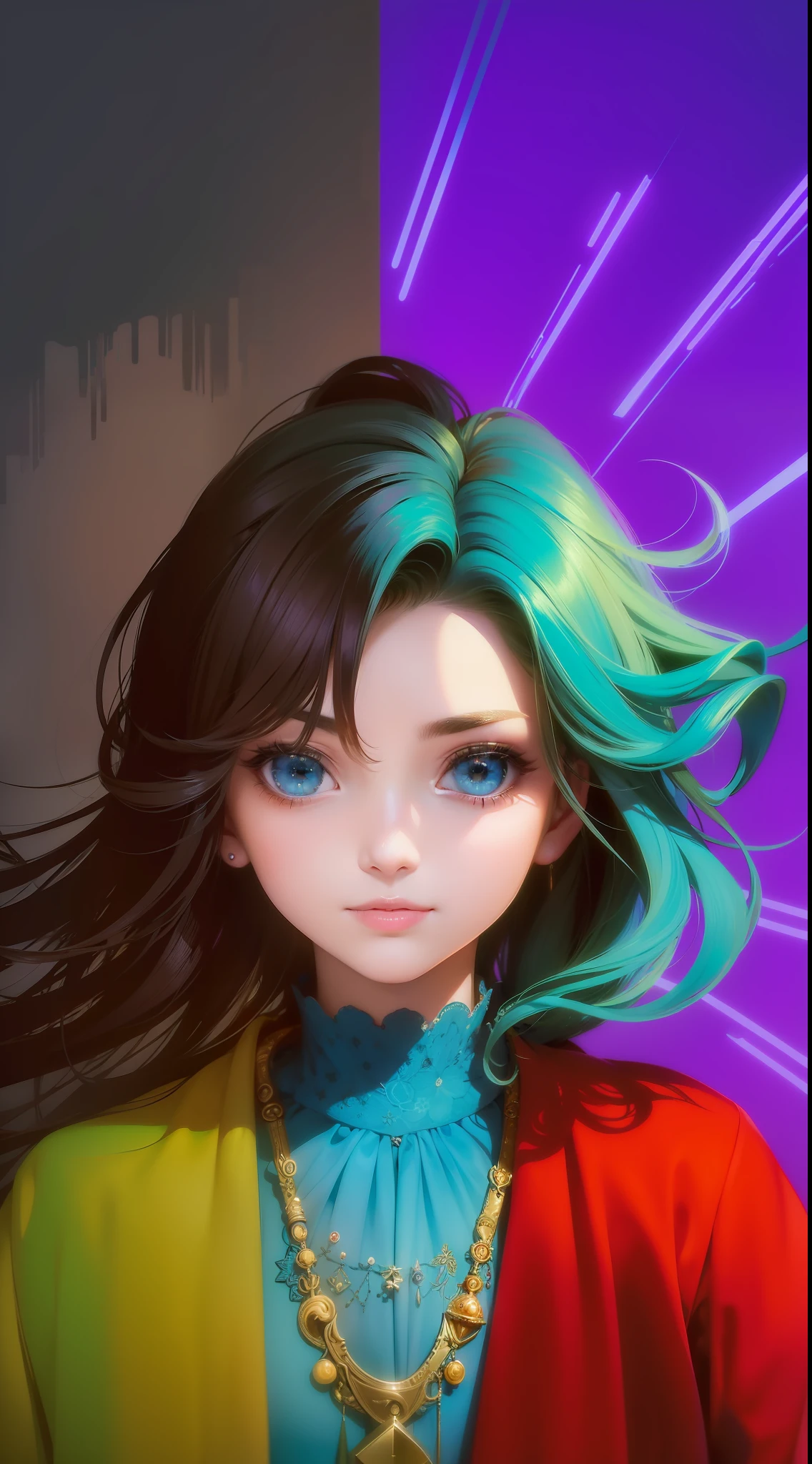 (masterpiece, superior quality, best quality, official art, beautiful and aesthetic: 1.2), (1girl: 1.3), extremely detailed, (fractal art: 1.3), colorful, more detailed