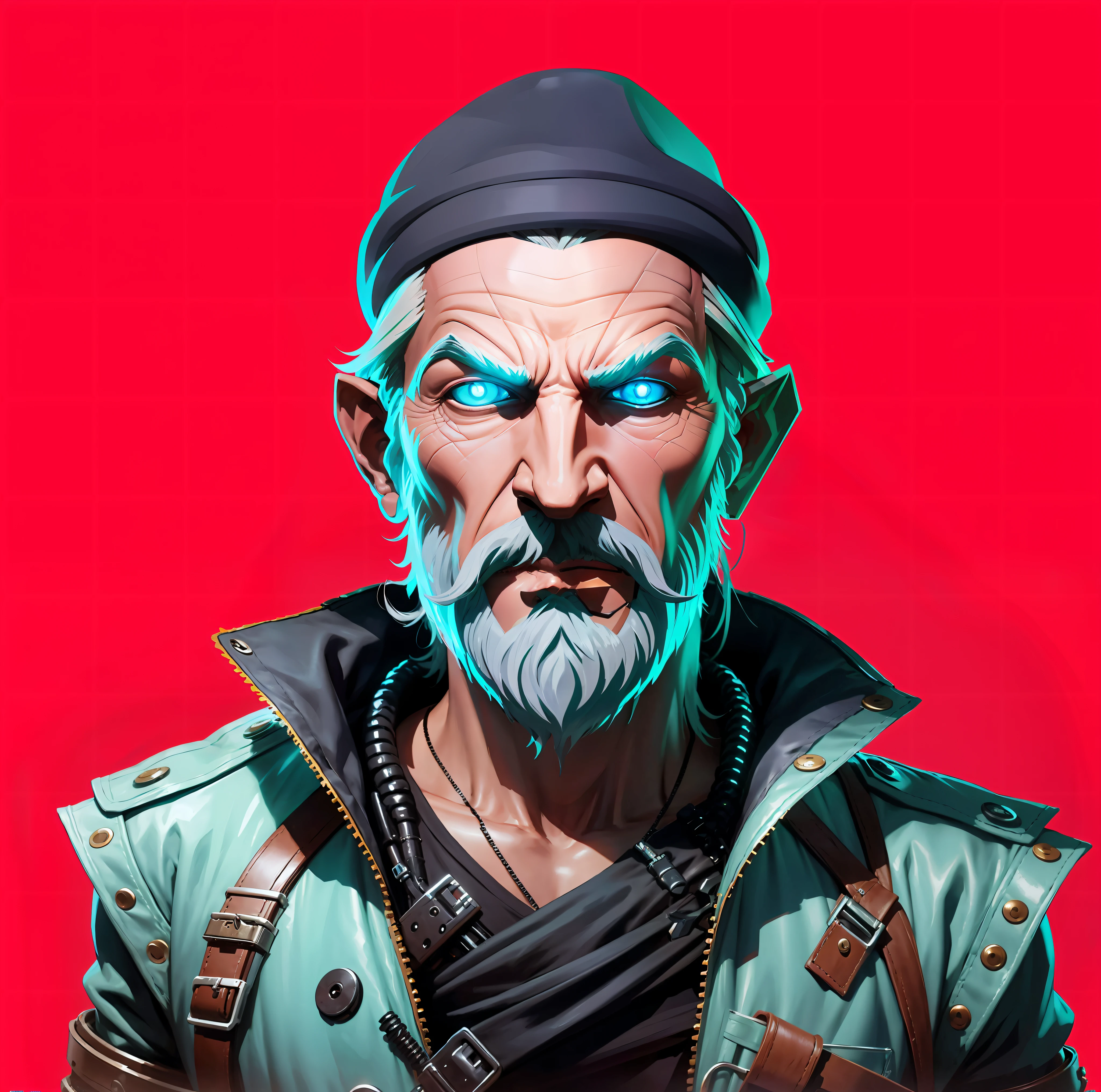 Costume of a cyberpunk pirate