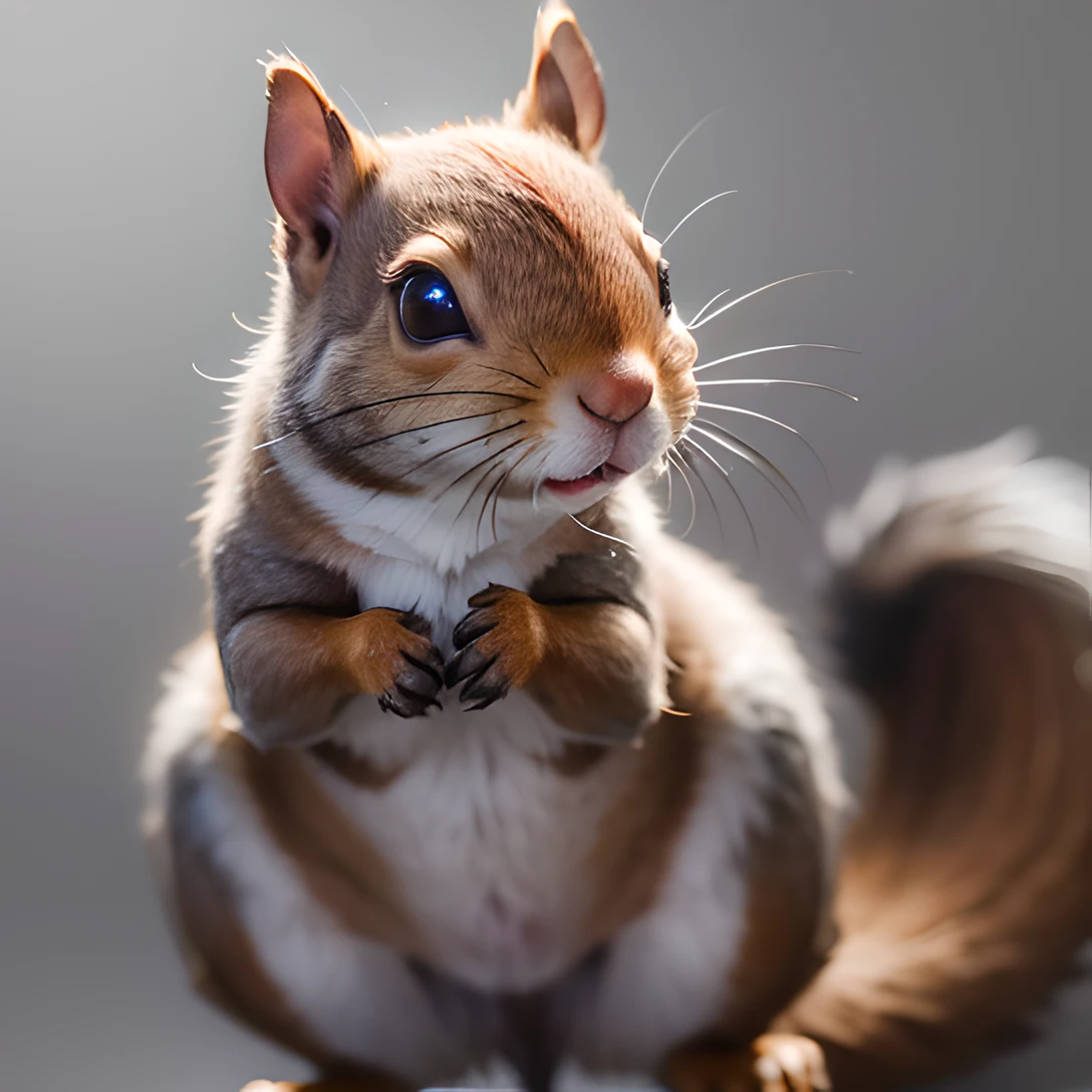 squirrel, (full body:1.8), masterpiece, best quality, 8k, absurdres, ultra realistic, highres, photography, film grain, chromatic aberration, sharp focus, HDR, facelight, dynamic lighting, cinematic lighting, professional shadow, simple background, (grey background:1.4), highest detailed, extreme detailed, ultra detailed, finely detail, full body, (sharp pupils, realistic pupils:0.5)