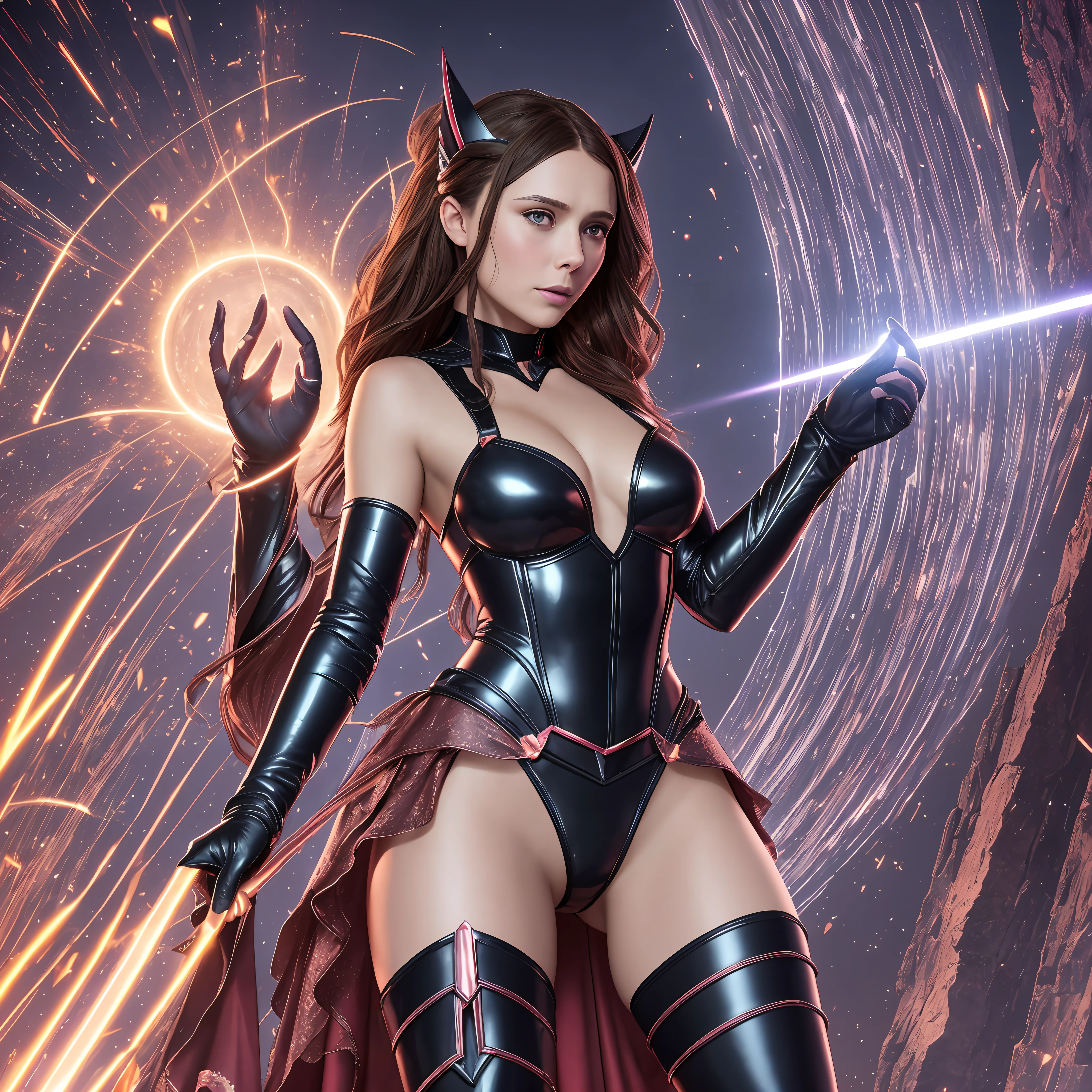 ultra 16k top angle of a Will-o'-the-wisp tongue equirectangular grimace 360 Highres concept art official aesthetic unity, [(art by Willi Baumeister:1.1), (art by John T. Biggers:1.2)::17], 16k War submit devastated temple Lava-retina-glass-transparent-reflective-mirror strike multi+shoot-plasmalight ruins DoF Elizabeth Olsen solo muscular symmetrical body heavily clad Cosplay 16K "Scarlet Witch" dazzling soft eyes delicate face open mouth teeth smile 16k short hairstyle suave  dramatic bridaldress torn shoulders off shirt sleeves white lace collarbones papillotes silk satin felt seam strange corsait skirt loose swinging spinel leather thick thighs covered revealing boots solid voluminous fur black abundant short Indigo heavy  imposing fullbodye heart armor "Heavy Metal" gloves metallic 16k magic covered flat opal copper bands ruby DoF Tourmaline 16k « Wanda Maximoff" throne oculte Cristalline DoF masterpieces 16K Guweiz and James Jean by tattoo CGSCOSITY, etc. SunLight Luminescence Precise SLR Realism Detail Depth Resolution Perfection Ultra Octane Enhanced Graded UHD XT3 16K DSLR HDR UnrealEngine5 Masterpiece Ultra Pro-Photorealistic