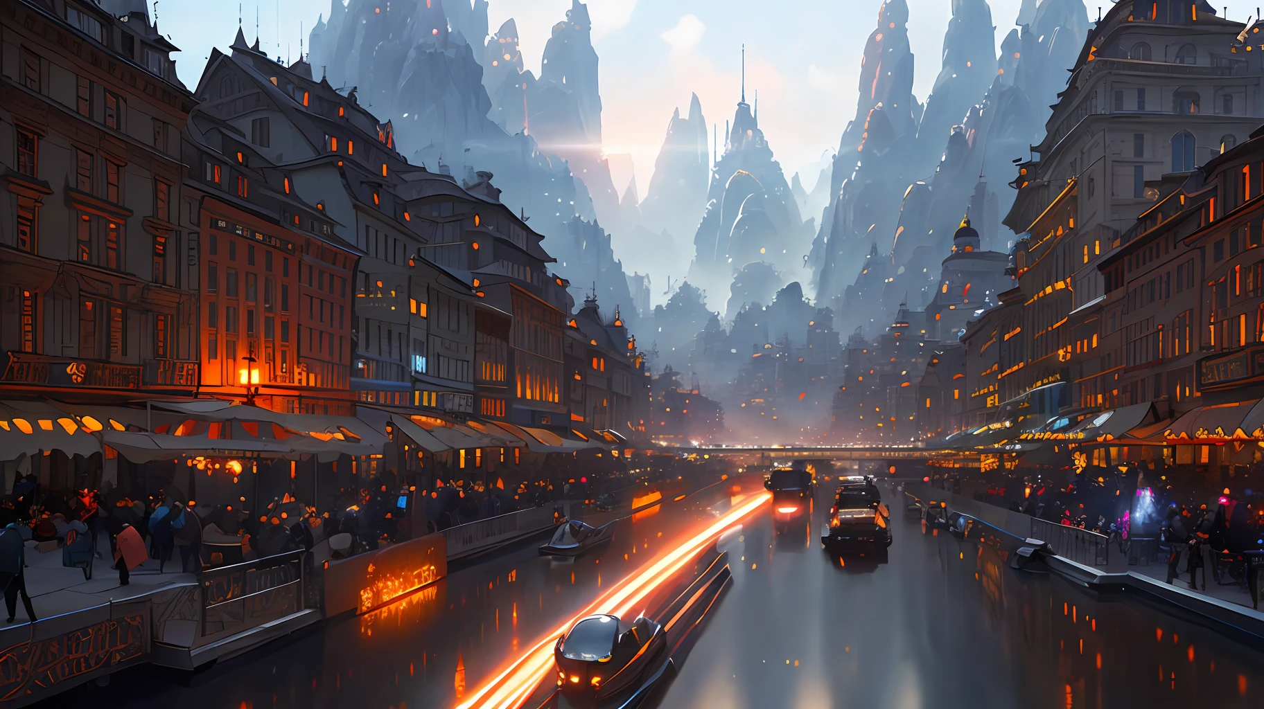 warm positive professional photo, IPA awards winner, haselbland awards winner, a ultra detailed ultra busy modern city main street, street market, very warm pink-orange colors, octane render, global illumination, intricate details, insane details, 23mm lens, sharp focus, art by Nicolas Poussin, perfect weights, perfect shadows, perfect geometry, perfect lighting, perfect textures, perfect shapes, perfect detail, intensive details, perfect post processing, perfect weights, every part of picture is perfectly detailed and sharp, perfect composition, sharp detailed background, very detailed world, busy image, ultra professional CGI, global illumination, whole picture is detailed and focused, perfect perspective, perfect light reflections, RTX, perfect ambient occlusion, perfect vfx, lifelike, digital blending, luminosity masks, HDR post-processing, perfect objects positioning, professional VFX, ultra quality, 32k resolution, all objects perfect shape, all object as in real world, cinematic , spectacular, crowded , perfectly tunned, settings from Alchemy, photo by Steve McCurry insane detail, hypewrdetailed, intricate details, world indentation. intricate perfection, intricate best geometry, best volumetric effects, best possible quality, art by Wadim Kashin, art by Greg Rutkowski, art by Albert Bierstadt, luminism, art by Ilya Repin, art by Ivan Shishkin, art by Gil Elvgren,