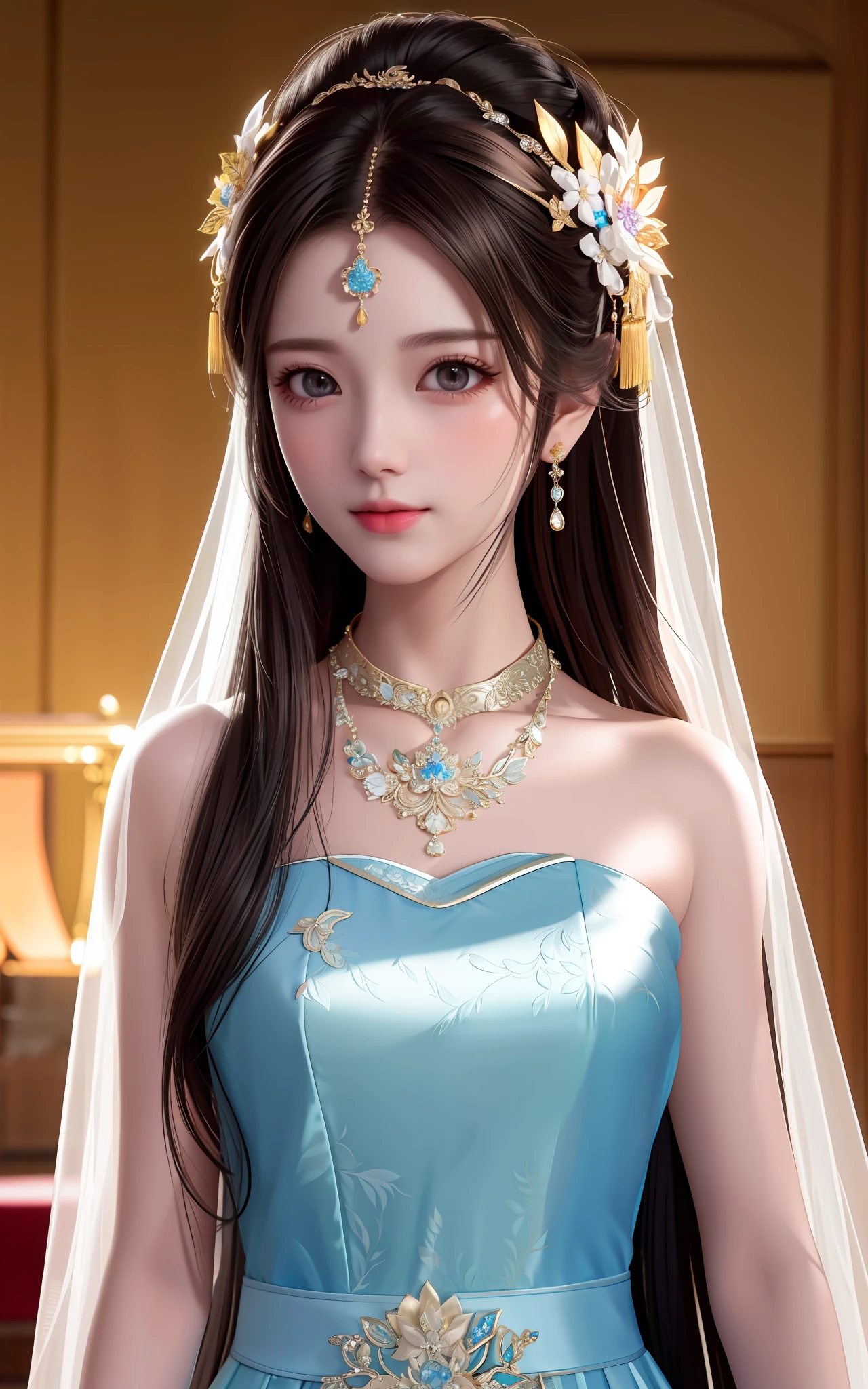 best quality, masterpiece, highres, 1girl,china wedding dress,hair ornament,necklace, jewelry,Beautiful face,upon_body, tyndall effect,photorealistic, dark studio, rim lighting, two tone lighting,(high detailed skin:1.2), 8k uhd, dslr, soft lighting, high quality, volumetric lighting, candid, Photograph, high resolution, 4k, 8k, Bokeh