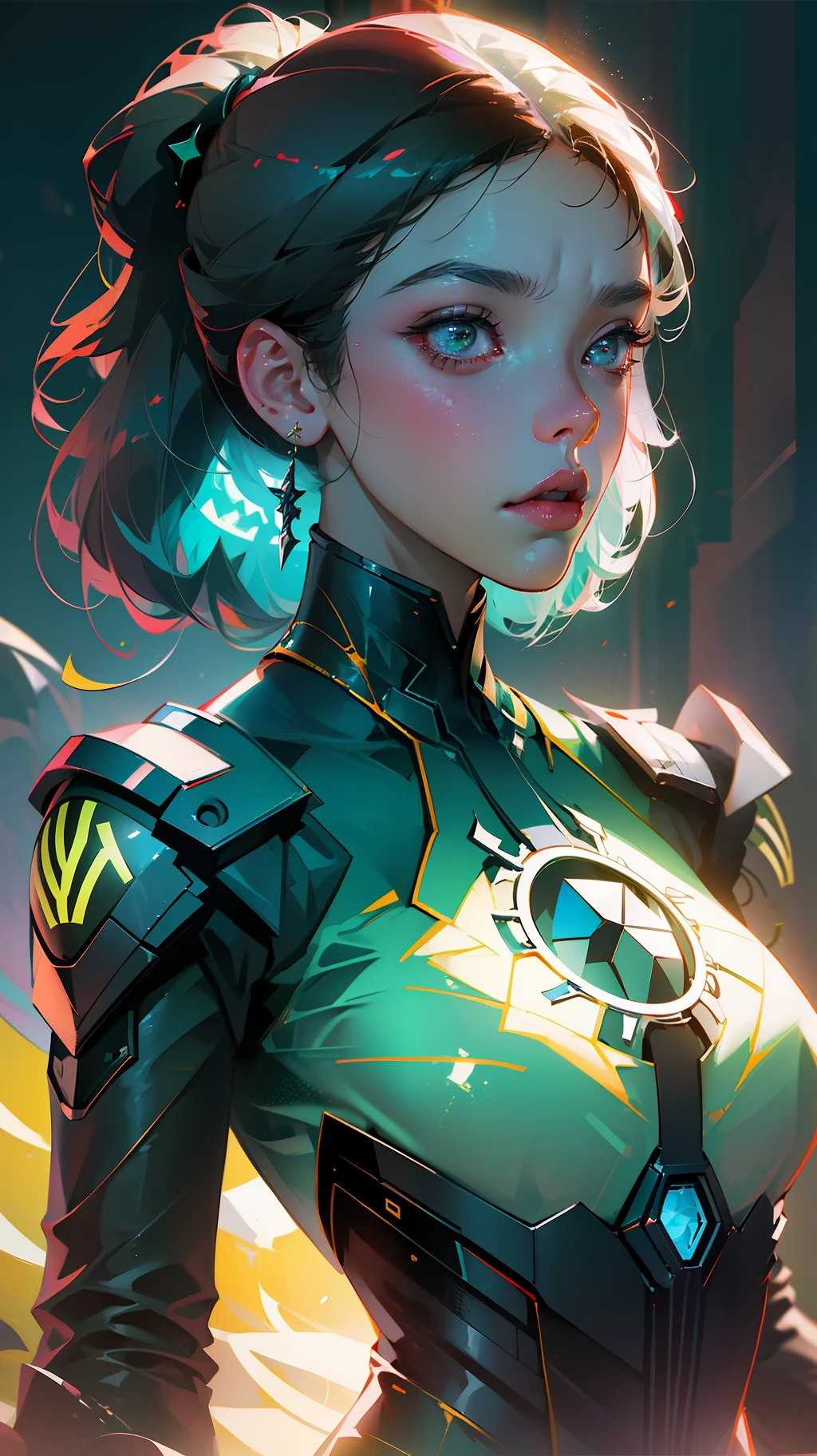 ((Best quality)), ((masterpiece)), (detailed:1.4), 3D, an image of a beautiful cyberpunk female,HDR (High Dynamic Range),Ray Tracing,NVIDIA RTX,Super-Resolution,Unreal 5,Subsurface scattering,PBR Texturing,Post-processing,Anisotropic Filtering,Depth-of-field,Maximum clarity and sharpness,Multi-layered textures,Albedo and Specular maps,Surface shading,Accurate simulation of light-material interaction,Perfect proportions,Octane Render,Two-tone lighting,Wide aperture,Low ISO,White balance,Rule of thirds,8K RAW,