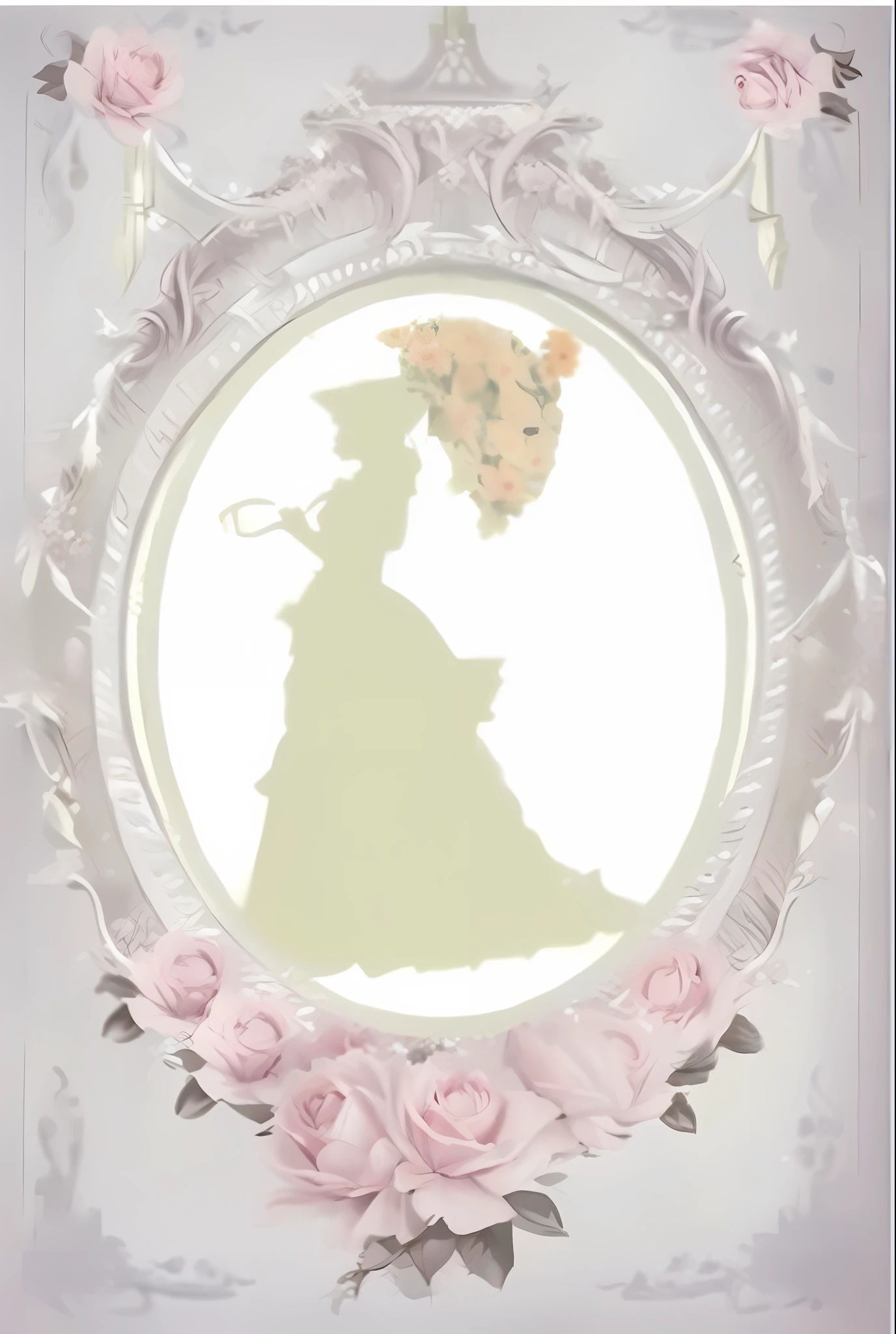 a closeup of a photo of a woman in a dress with flowers, Victorian lady, inspired by Cassandra Austen, Victorian style, inspired by Kate Greenaway, Victorian setting, Victorian fusion, Rococo and Art Nouveau, inspired by Mary Elizabeth Groom, Rococo ivory, illustration vignette, inspired by Zsuzsa Máthé, inspired by Margaret Brundage turn into a logo --auto --s2