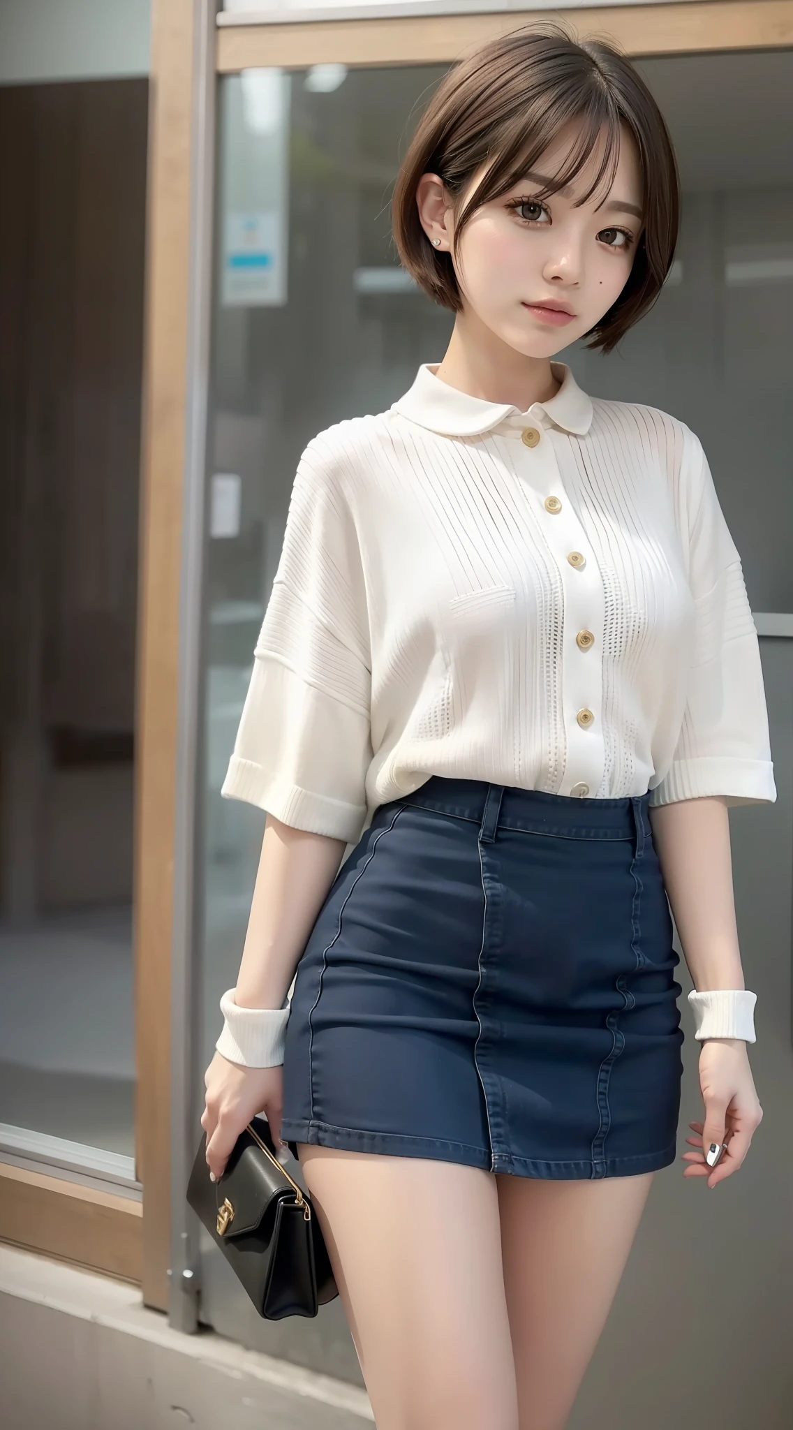Short hair, miniskirt