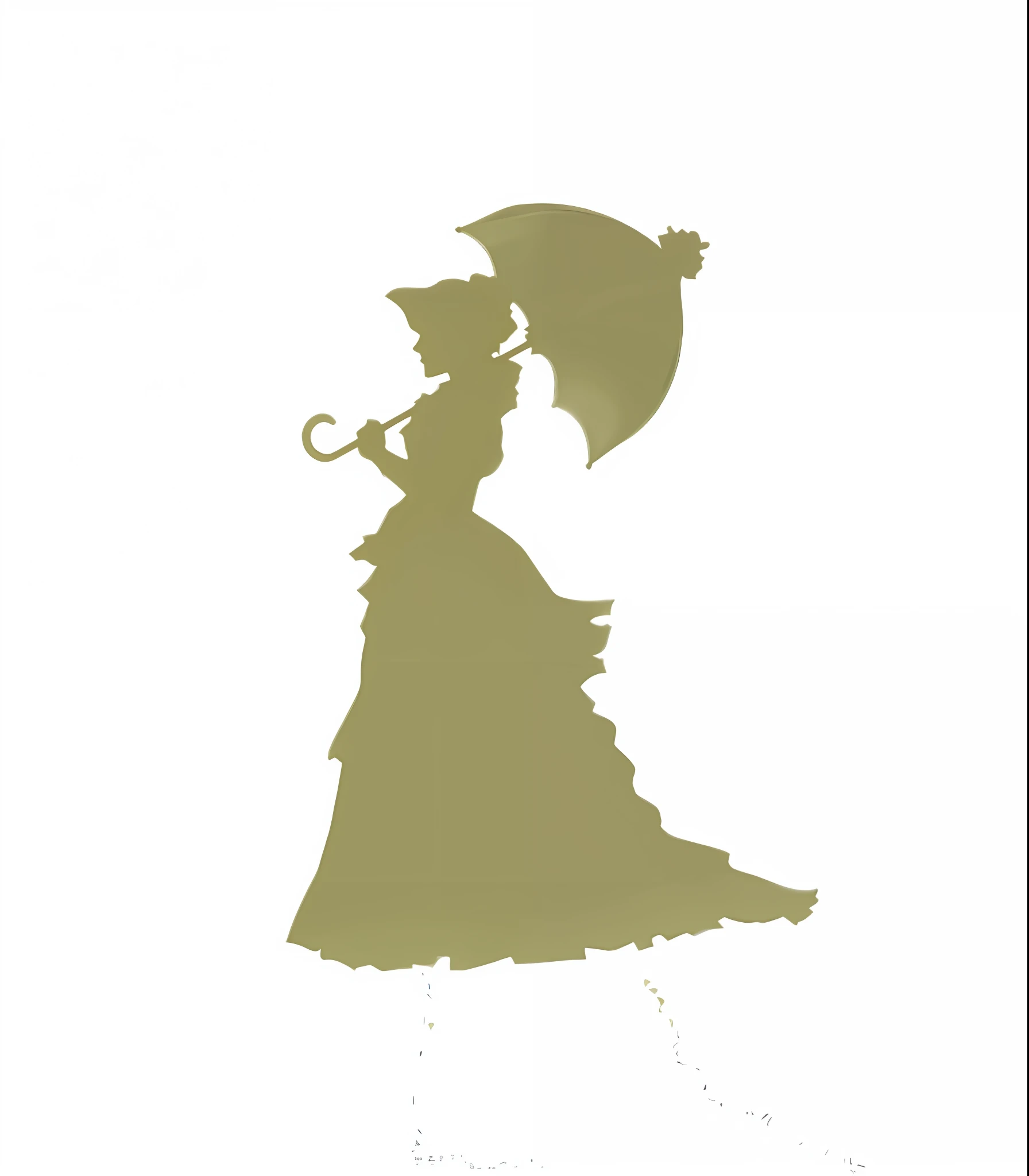 there is a silhouette of a woman with an umbrella in a dress, character silhouette, standing with a parasol, Victorian lady, single silhouette figure, stylized silhouette, anthropomorphic silhouette, silhoutte, woman silhouette, unique silhouettes, silluette, brass woman, siluettes, parasol, silhouette, pose 1 of 1 6, victoriana, turn into a vintage logo --auto --s2