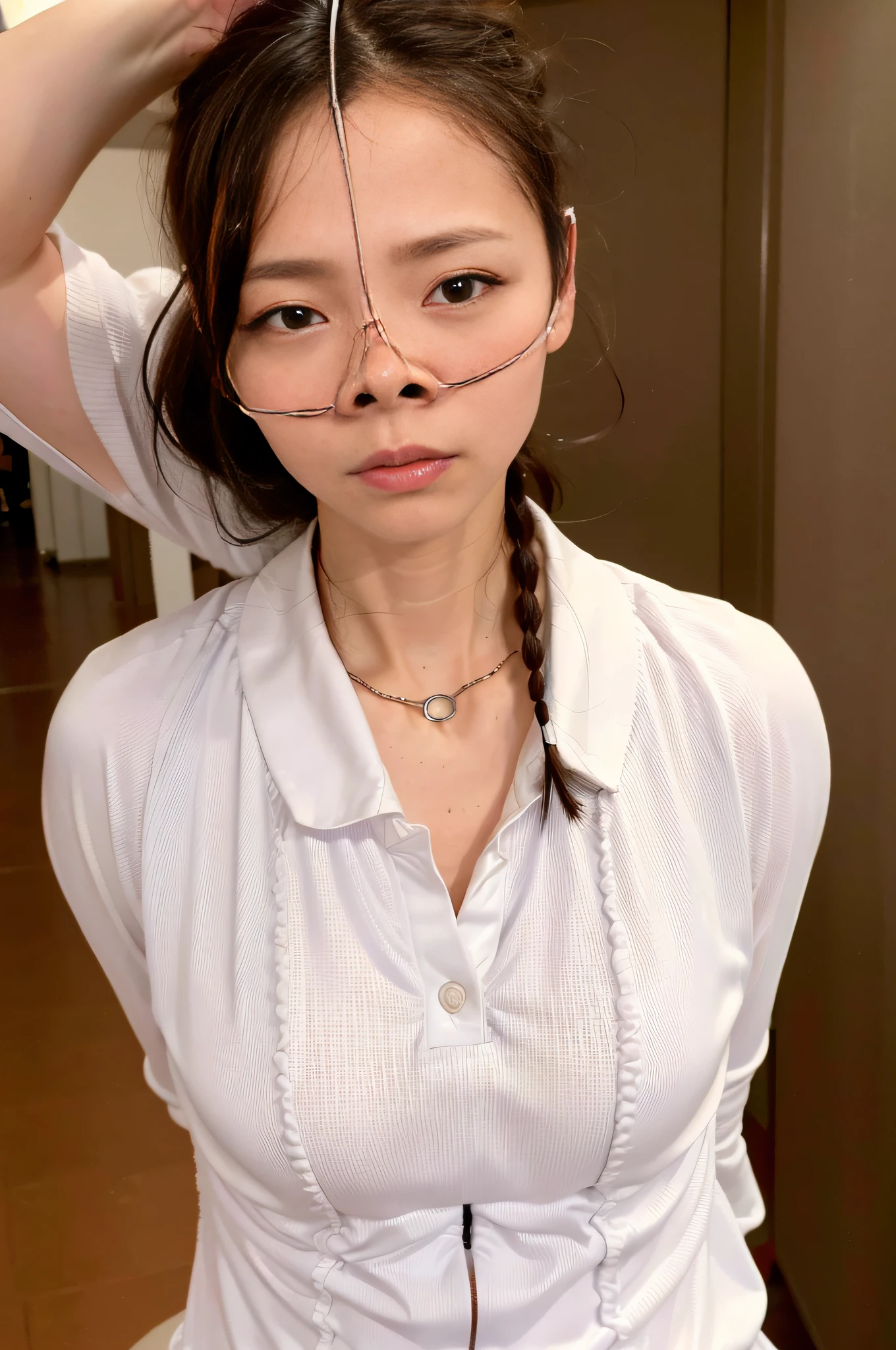 -yeld gi posing for a photo (wearing volley uniform: 1.3), red uniform, skillful hands, 4K, high resolution, masterpiece, top quality, head: 1.3, (((Hasselblad photo)), fine skin, sharp focus, collarbone, soft lighting, [:( detailed face: 1.2):0.2], (in the volleyball field))), outside, delicate body, small hips, thin waist , Top quality, Nasal nose, slender, thigh gap, petite figure, (thigh: 0.1), thin waist, thin lips, (shoulder width: 0.07), beautiful face, (waist: 0.07), (neck: 0.001), (greater trochanter: 0.09), (anterior iliac spine: 0.008), (torso length: 4), (on clothes: 3), (arm span: -6), small hands, arm sleeve
