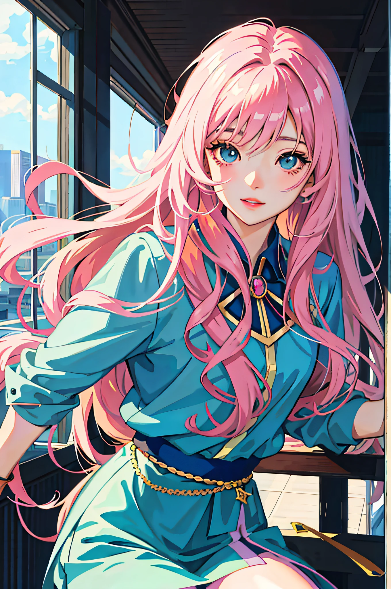 anime girl looking out of window with city in background, beautiful anime portrait, detailed portrait of anime girl, portrait anime girl, cute anime girl portraits, cute anime girl portrait, kawaii realistic portrait, anime style portrait, realistic anime artstyle, anime girl portrait, ilya kuvshinov with long hair, portrait of an anime girl, beautiful anime girl, realistic anime art style