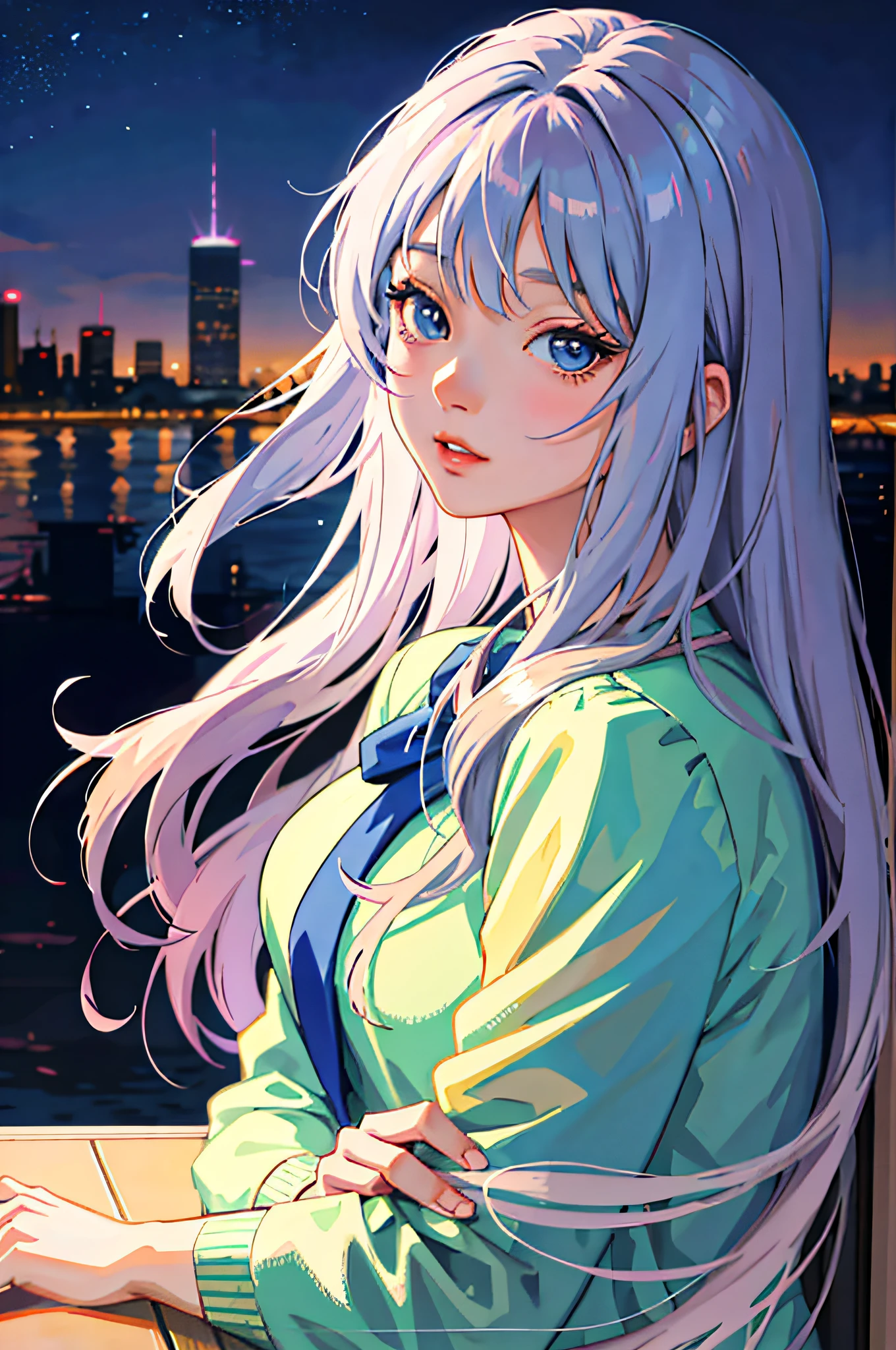 anime girl looking out of window with city in background, beautiful anime portrait, detailed portrait of anime girl, portrait anime girl, cute anime girl portraits, cute anime girl portrait, kawaii realistic portrait, anime style portrait, realistic anime artstyle, anime girl portrait, ilya kuvshinov with long hair, portrait of an anime girl, beautiful anime girl, realistic anime art style