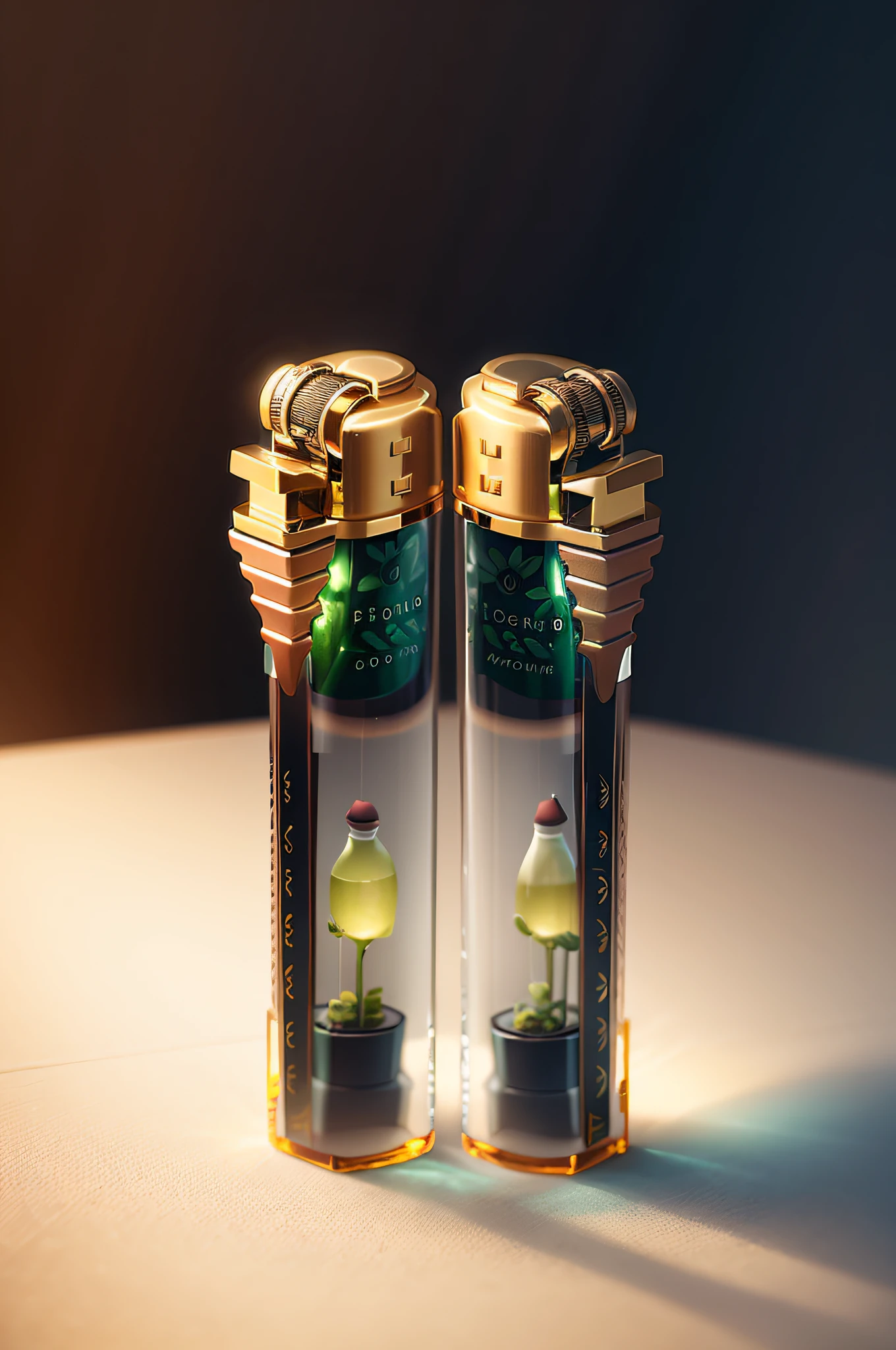 Product photography of a perfume bottle arranged with plants and flowers, realistic, light background, realistic rendering --v 6