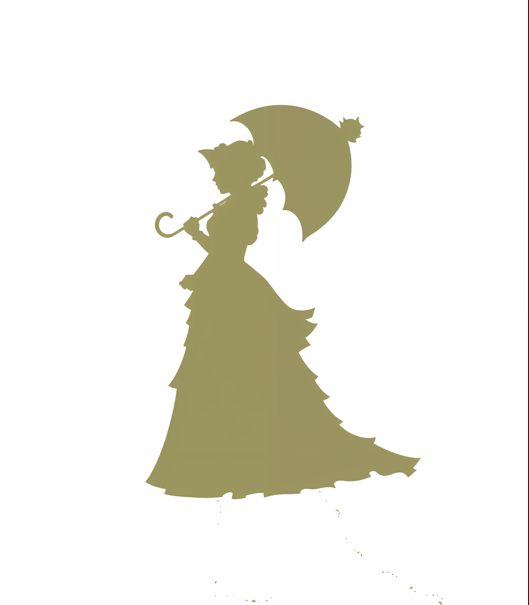 there is a silhouette of a woman with an umbrella in a dress, character silhouette, standing with a parasol, Victorian lady, single silhouette figure, stylized silhouette, anthropomorphic silhouette, silhoutte, woman silhouette, unique silhouettes, siluette, brass woman, siluettes, parasol, silhouette, pose 1 of 1 6, victoriana, redraw with vintage background --auto --s2