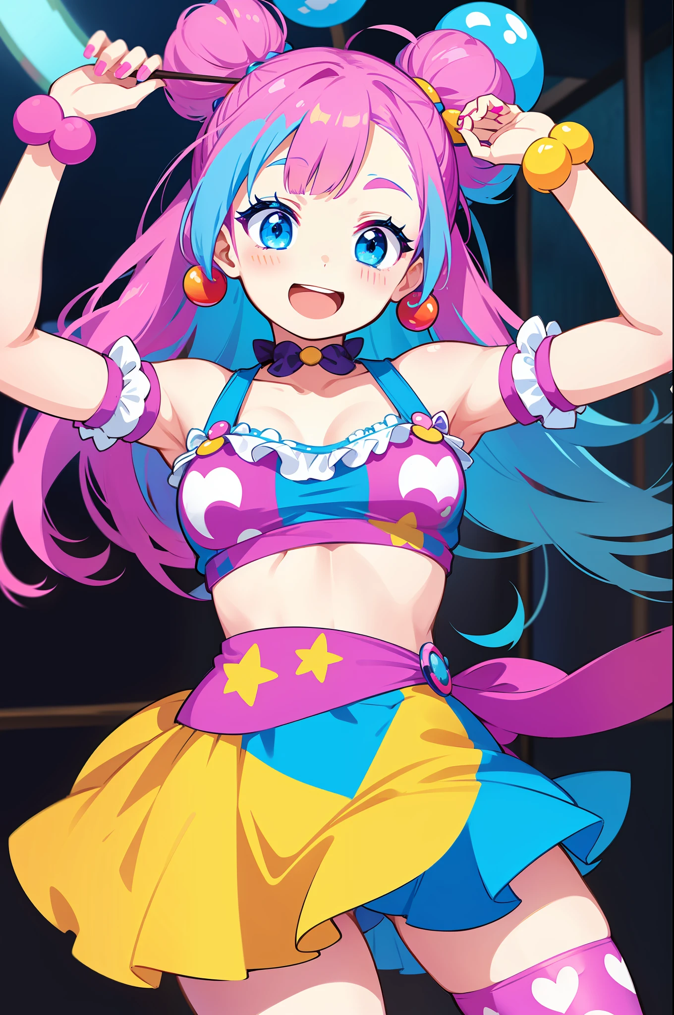 1girl, kawaii clown, cute, happy, 🃏🤡🎠🎨🤹🏽♀️