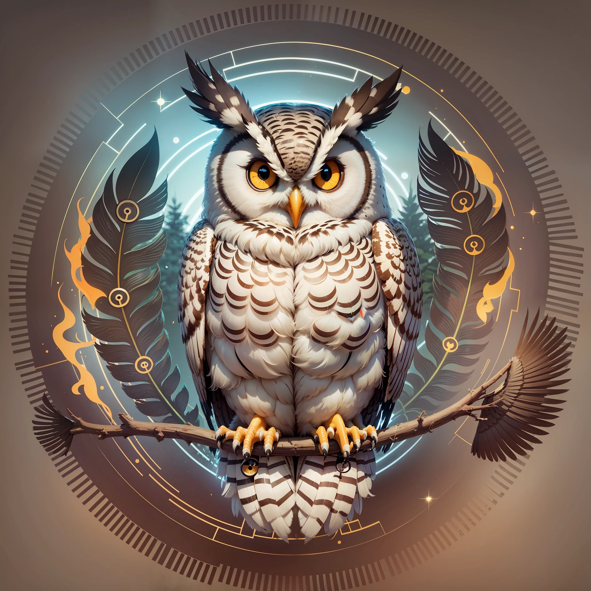 owl logo, owl with one eye open and the other closed, wisdom, --auto --s2