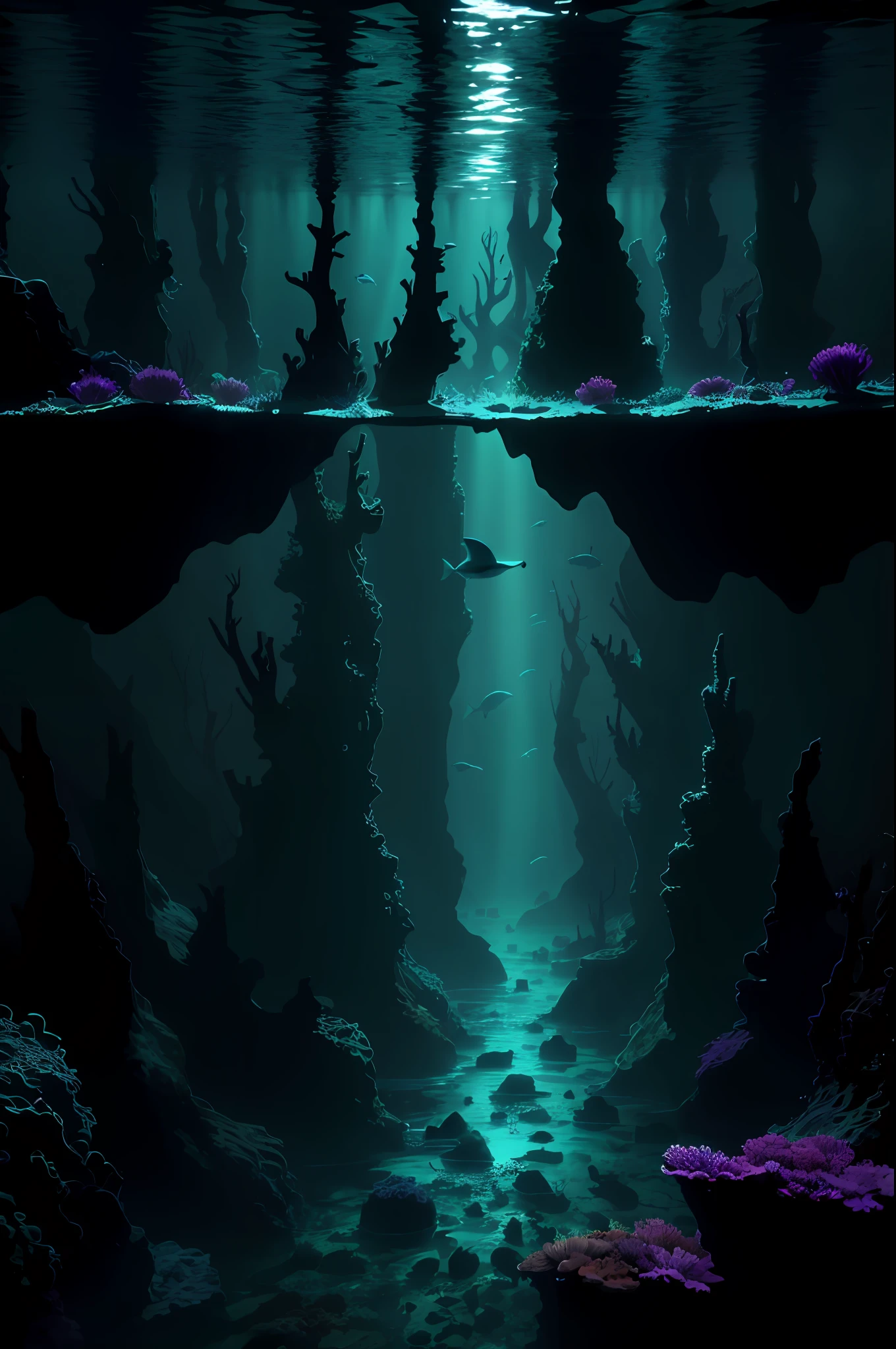 Dark underwater world