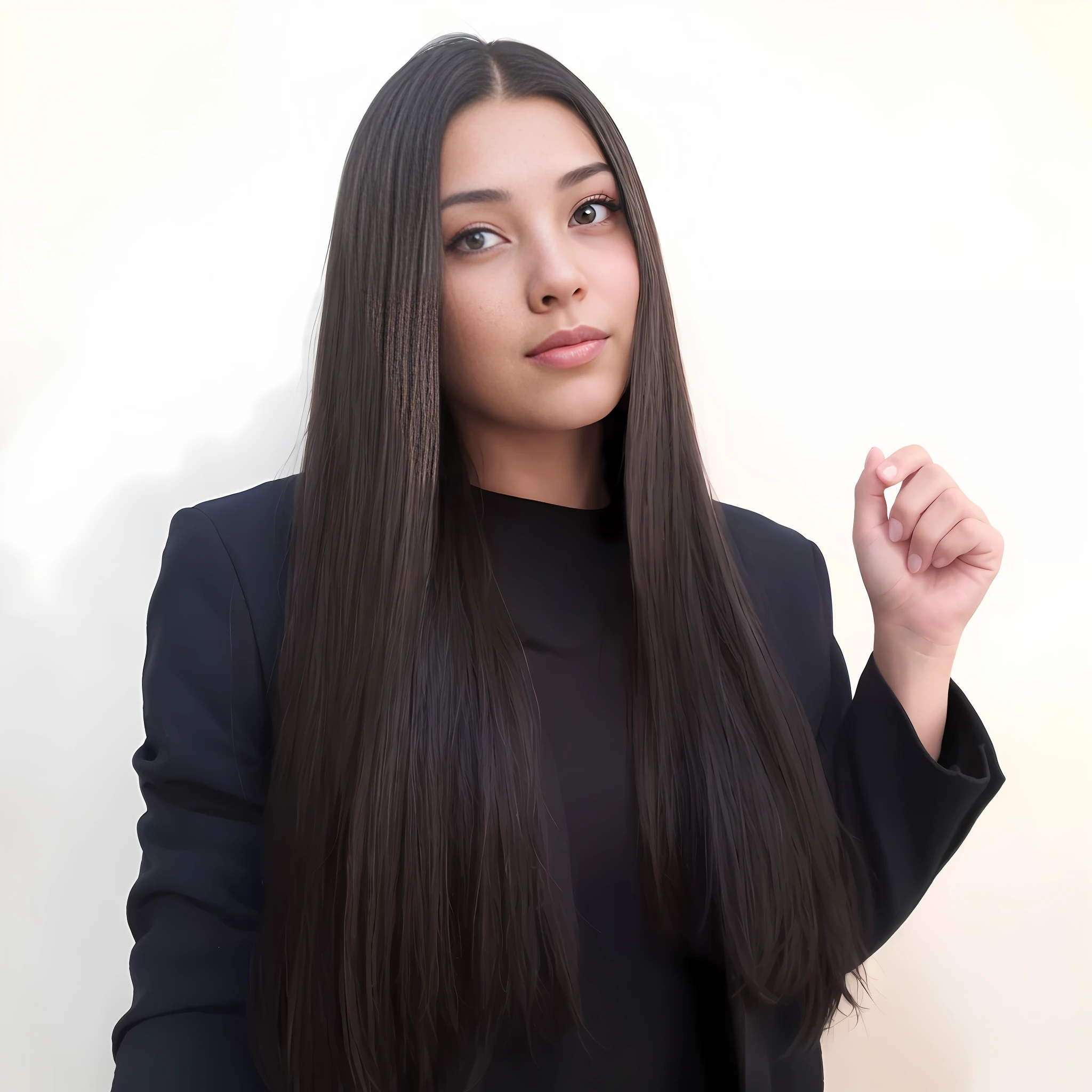 perfect portrait photo of (young brown)) , best quality, she is wearing a black sweater, soft lighting, gorgeous, brunette woman, shy smile,
highly intricate high definition wallpaper