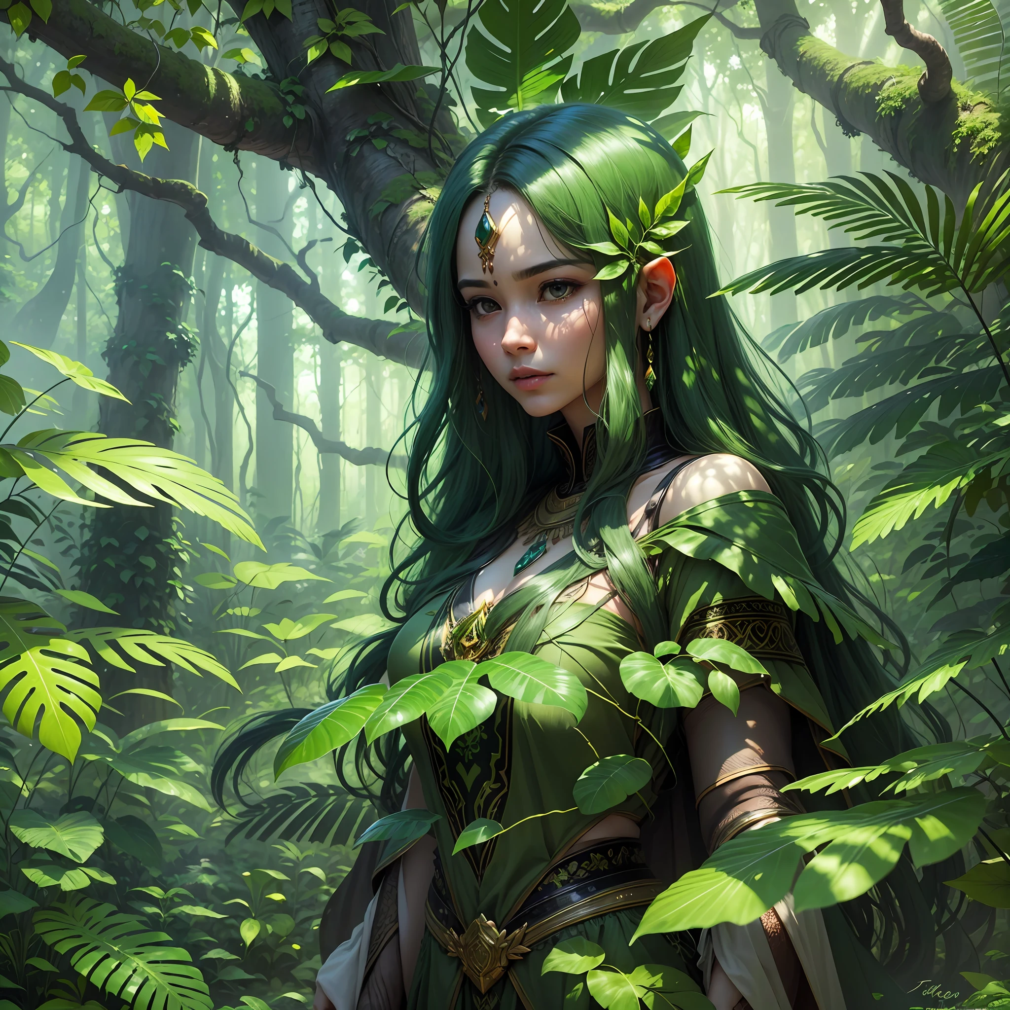 The green leaves are luxuriant, the earth is magical, the primeval jungle, calling for divine power. Let the power of nature help me break new ground and realize my wishes. --auto --s2