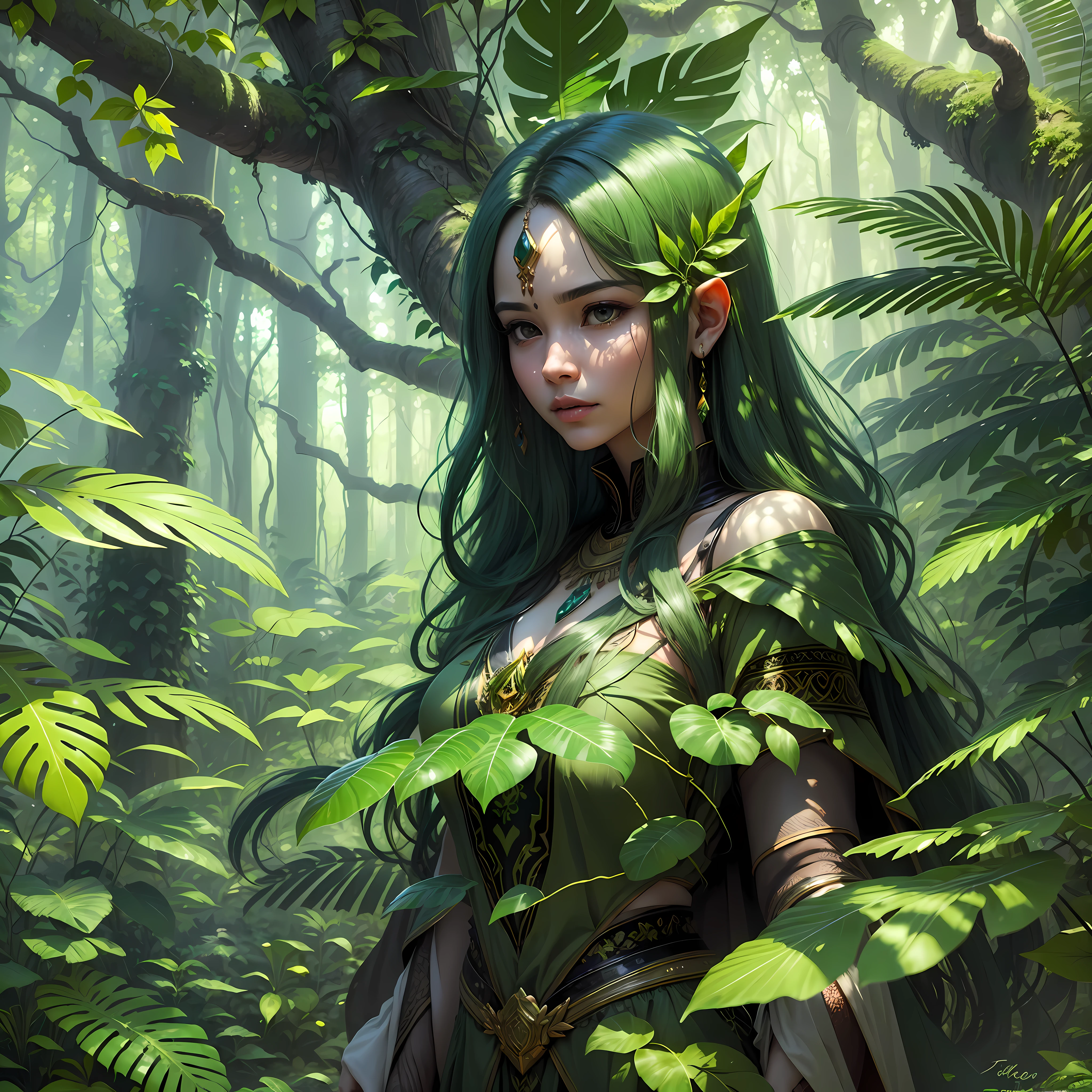 The green leaves are luxuriant, the earth is magical, the primeval jungle, calling for divine power. Let the power of nature help me break new ground and realize my wishes. --auto --s2