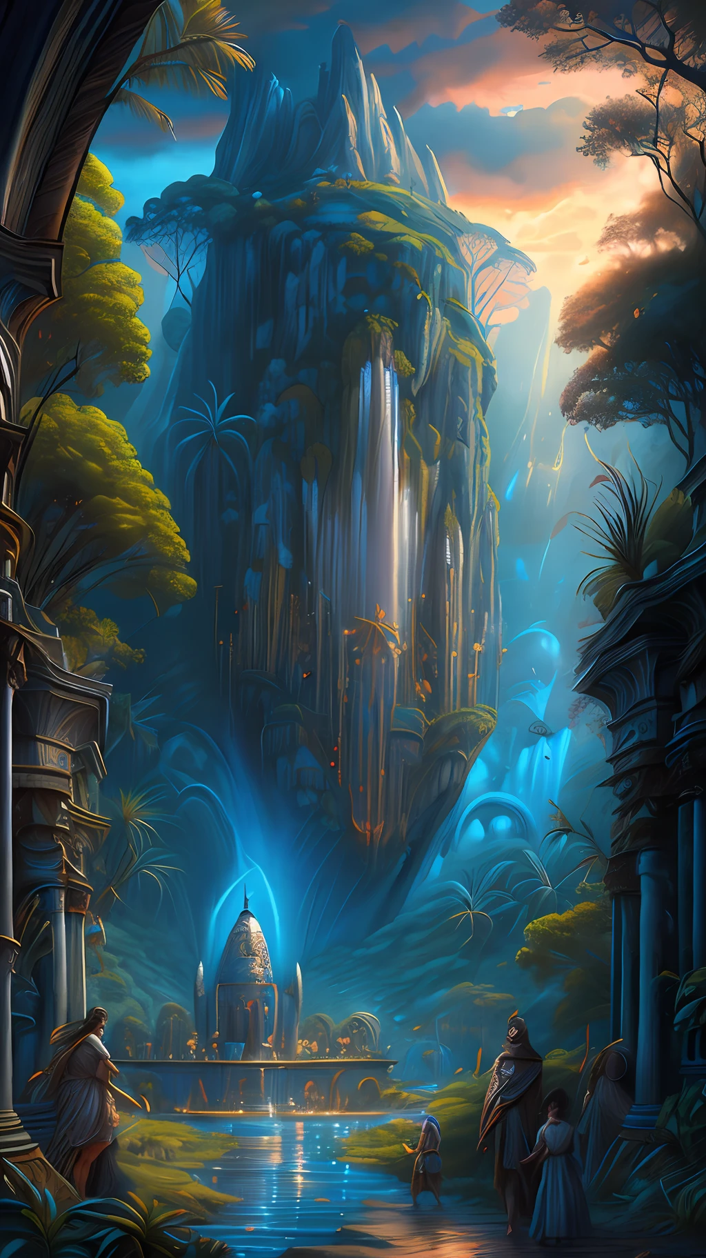 (Best quality),(masterpiece),(ultra detailed),(4k resolution),(extremely detailed) digital art painting of The Angelarium in southern honduras, cinematic, detailed like the film Elysium, by Andreas Rocha, hyper detailed, very detailed, cinematic, arnold render, 8k, artstation no depth of field