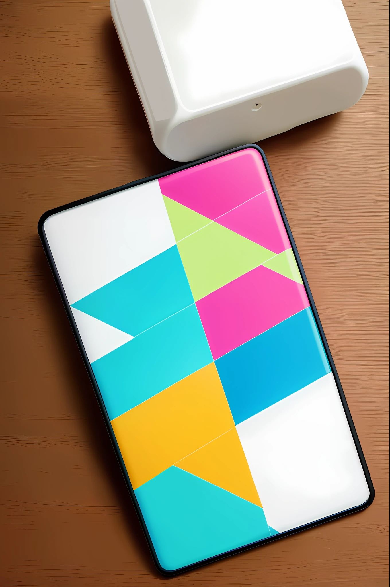 A 9×6 aromatherapy rectangular tablet with minimalist reliefs of modern geometry