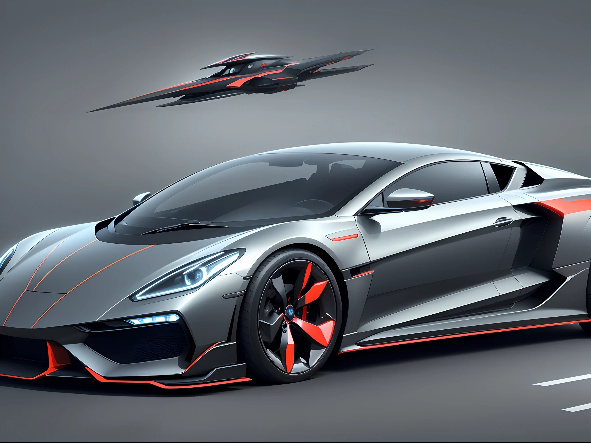 Car conceptual design, futuristic technology style, automatic driving, Optimus color matching, Bauhaus aura, using futuristic extreme speed lines and car minimalist style, the picture is very fast, with three views and detailed drawings display, with a sci-fi sense of body design. --auto --s2