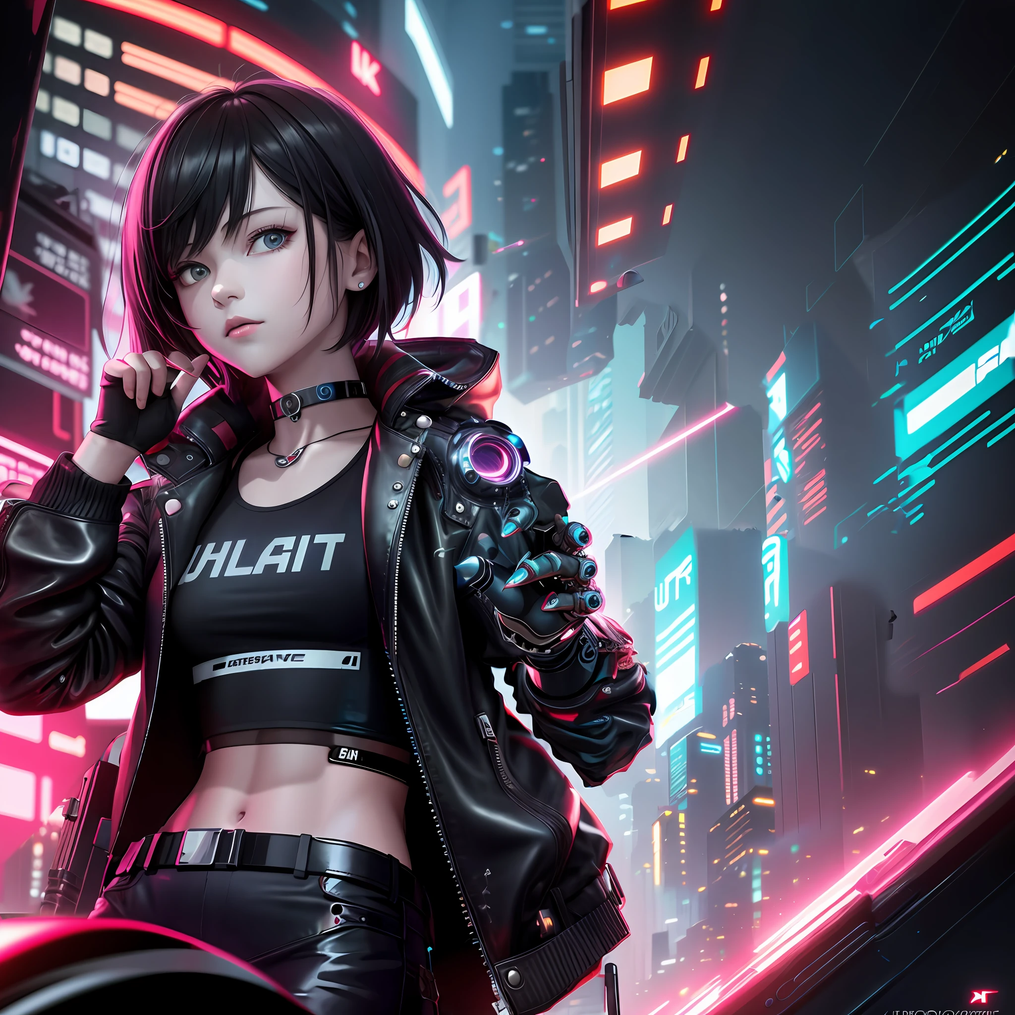 (ultra-detailed CG artwork, best quality,masterpiece),leather jacket