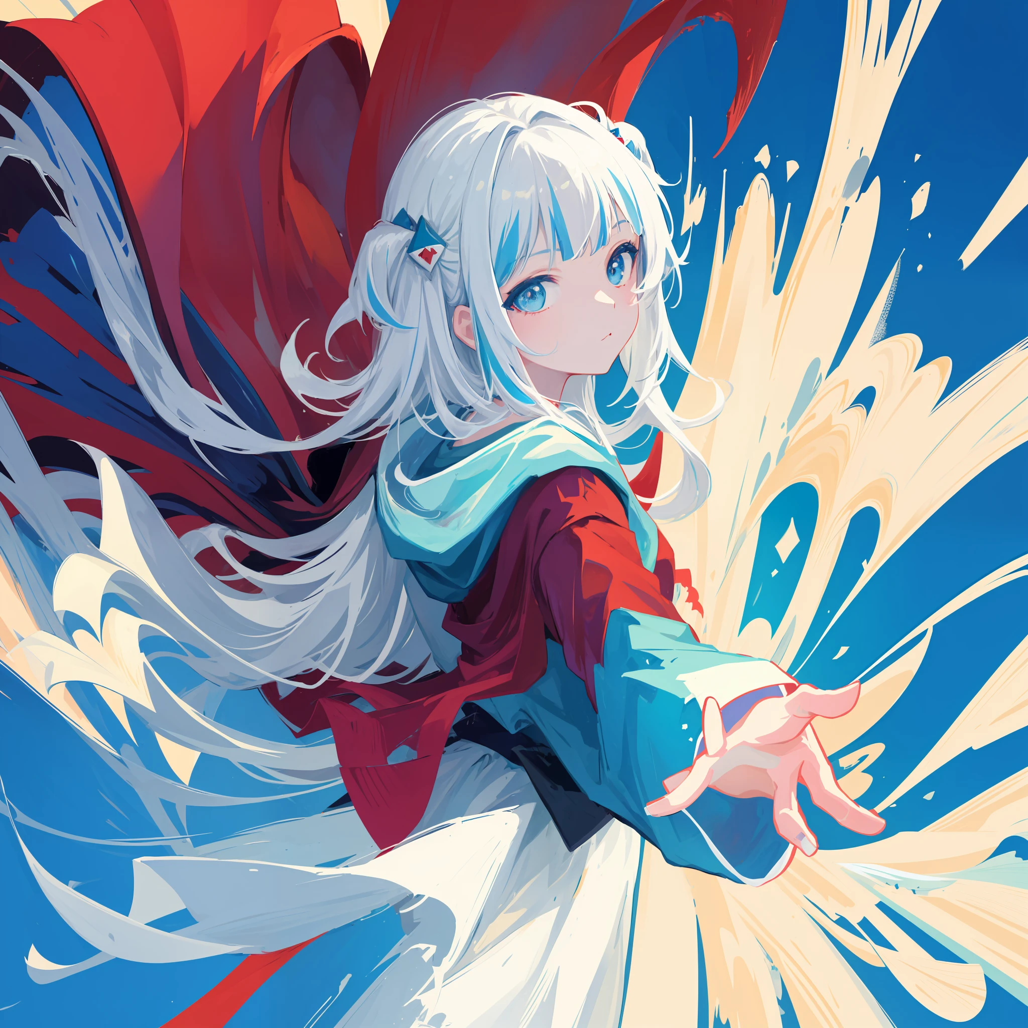 (人物: Gawr Gura), (flat color:0.9),(colorful:1.1),(masterpiece:1,2), best quality, masterpiece, highres, original, extremely detailed wallpaper, looking at viewer,1girl,solo,Portrait