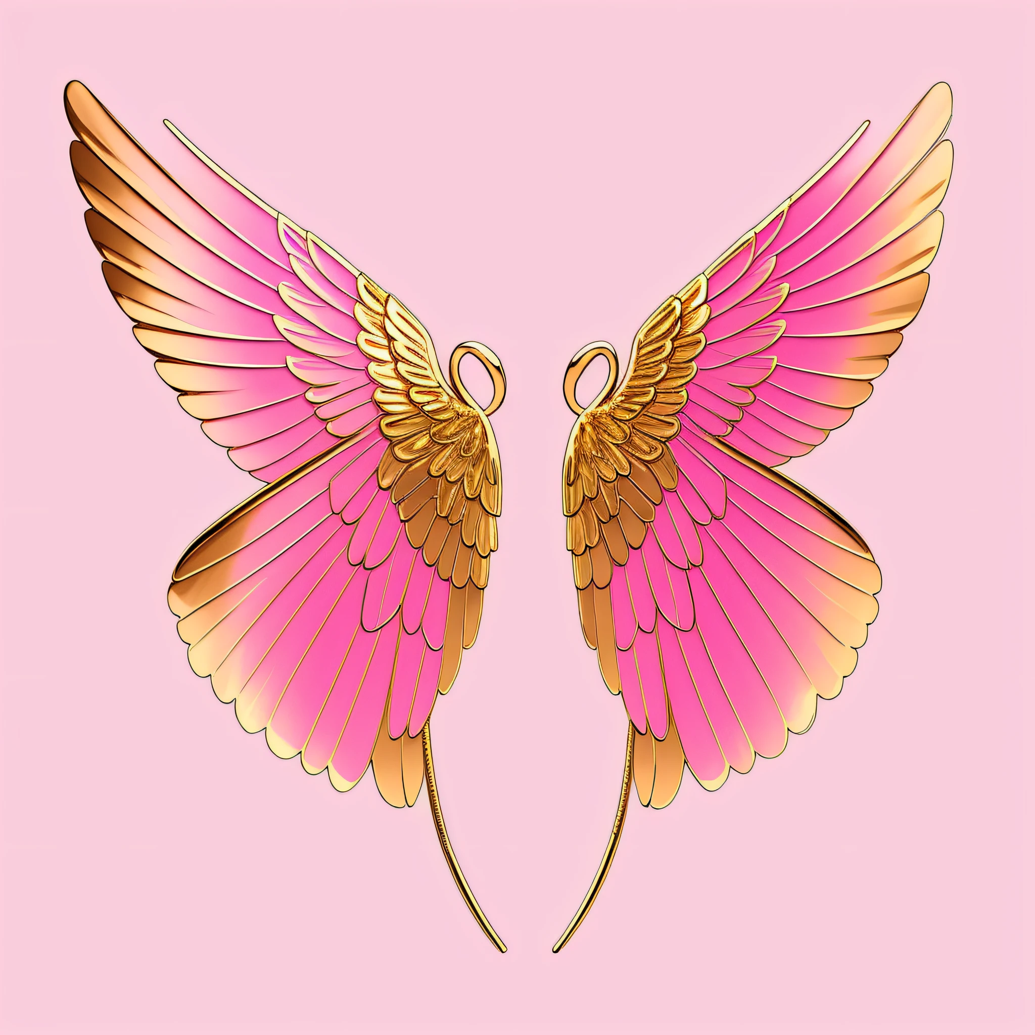 (With symmetrical wings: 1.5+ Pink Gold Wings: 1.3+ Infinity Angel Wings: 1.2+ Delicate Handsome Wings: 1.2+ Golden Wings: 1.2+ Beautiful Open Wings: 1.2+ Realistic 3D illustrations: 1.1+ Archangel Wings: 1.1+ Majestic Wings: 1.1, Fiery: 0.9+ Gold: 0.9+ Beautiful: 0.9+ Detail: 0.8+ Artistic 8K High Quality: 0.8)