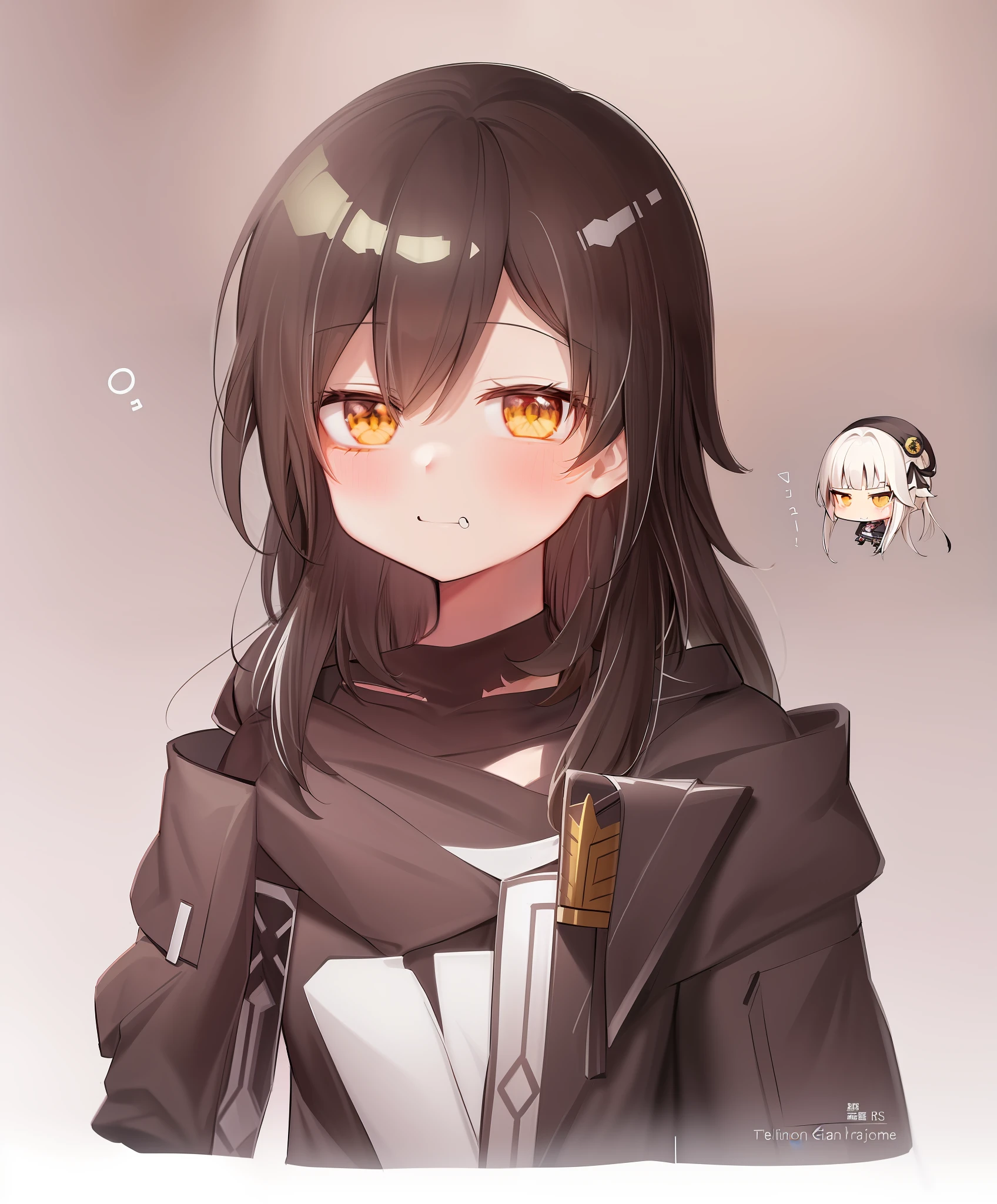 anime girl with long gray hair and yellow eyes, from girls frontline, girls frontline style, anime moe artstyle, extremely cute anime girl face, rogue anime girl, kantai collection style, (anime girl), as an anime character, female protagonist 👀 :8, anime character, young anime girl, wataru kajika, female anime character, wry smirk