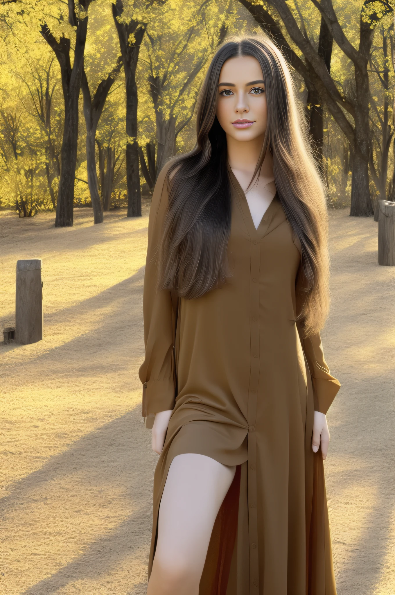 1girl, dasha, Full shot, portrait photography, beautiful young woman with transparent western tunic dress,long_hair, realistic, eyes visible through hair, proper eye position, natural skin, backlight, cinematic light, rim light, soft light , hips, in night time, city side background, detailed color graded background, intricate , highly detail, octane render,HDR, HD, 8k, by Annie Leibovitz
