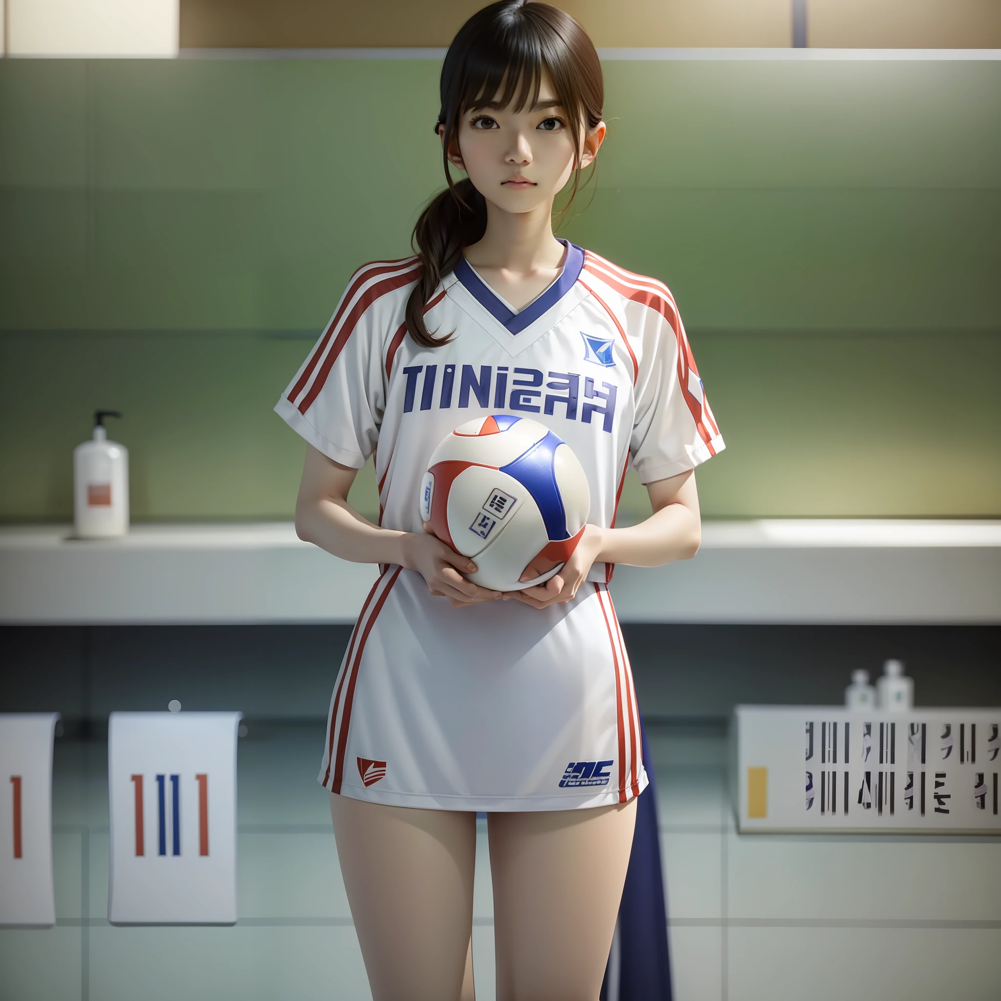 Woman standing in bathroom in white jersey, photo of Tadashi Nakayama, tumblr, Shin hanga, wearing volleyball jersey, wearing basketball jersey, Kim Tae-joon, Yoon Se-sung, Shin Min-jung, Shin Jin-young, Choi Hong-hwa, Kim Hyun-joo