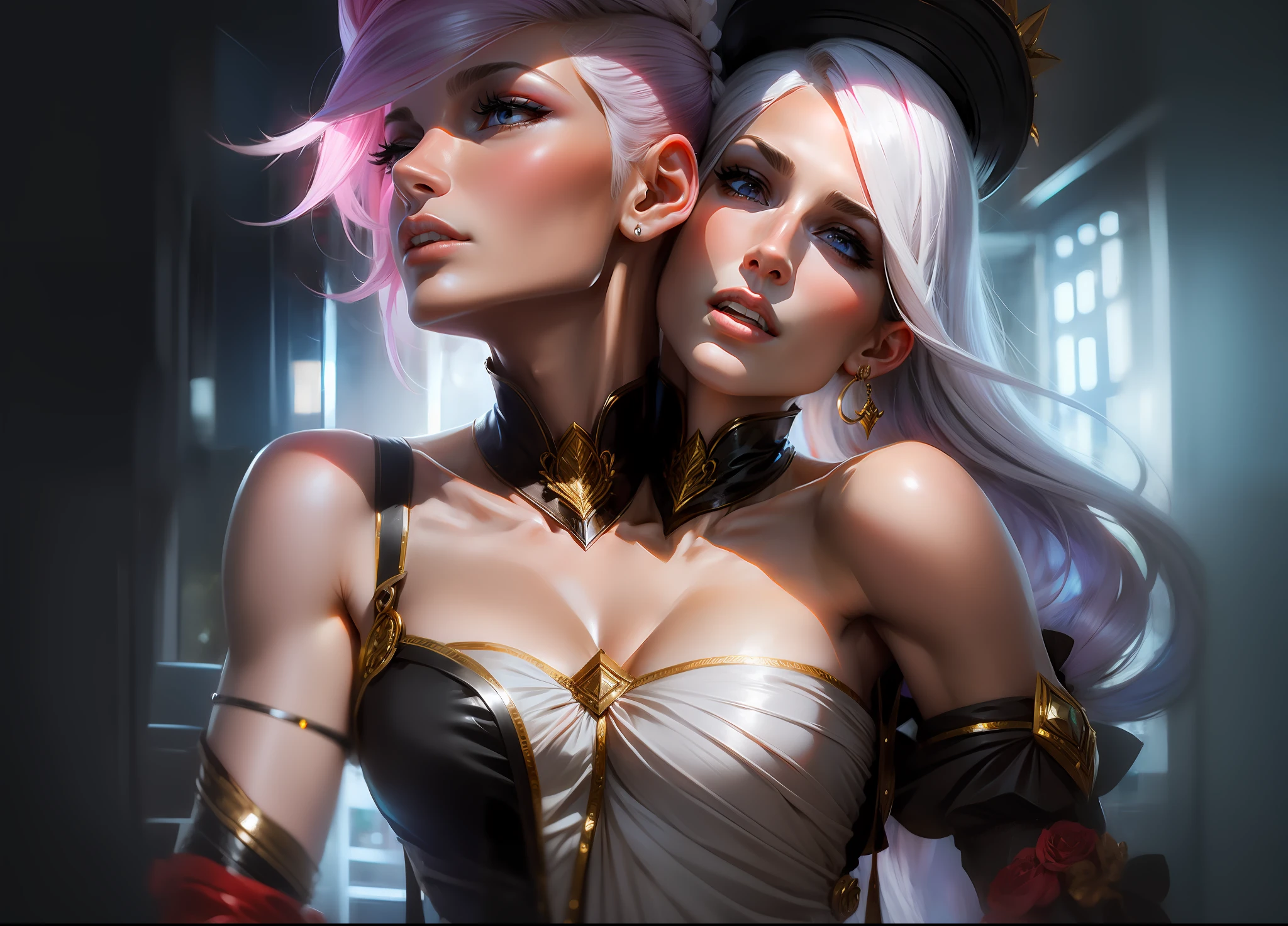 2heads, male, feminine