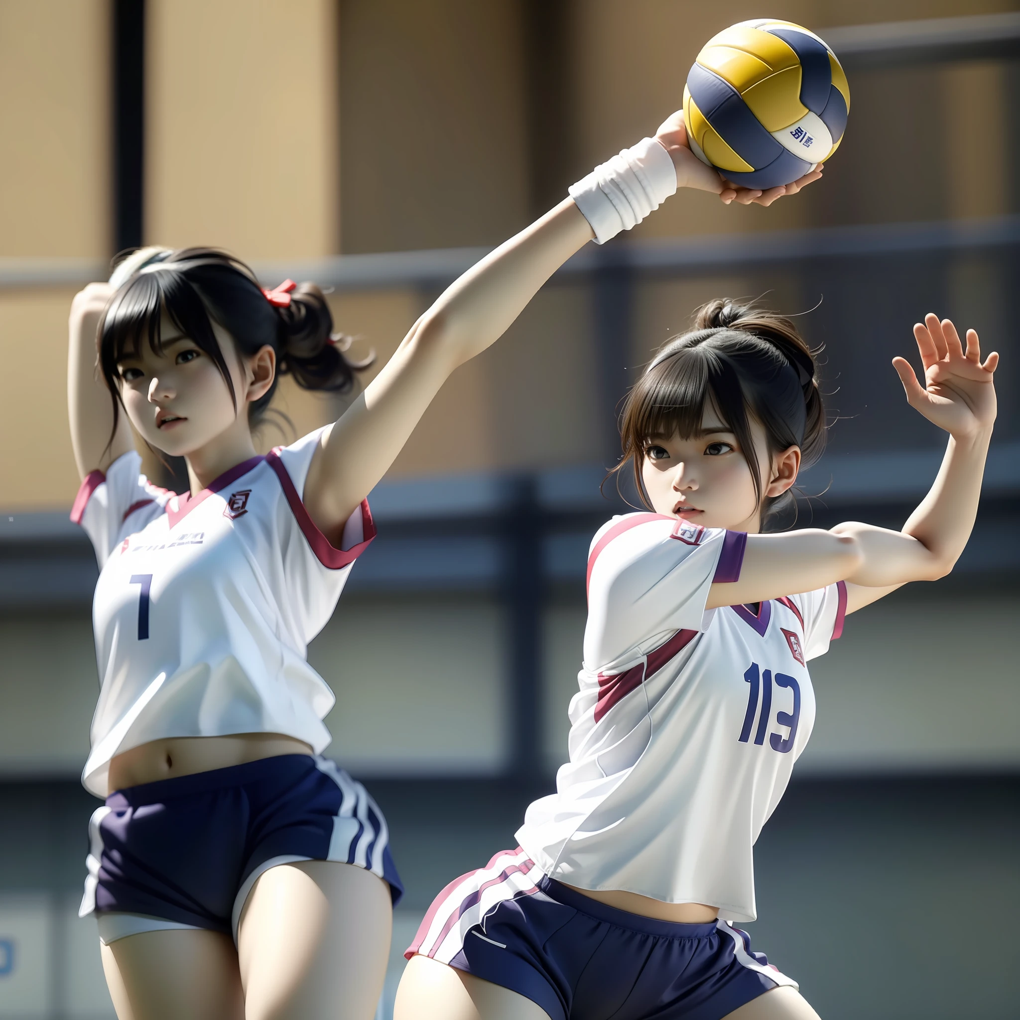 Trying to hit serve in white jersey, Shin Hanga, wearing volleyball jersey, Kim Tae-joon, Yoon Se-sung, Shin Min-jung, Shin Jin-young, Choi Hong-hwa, Kim Hyun-joo, Japan