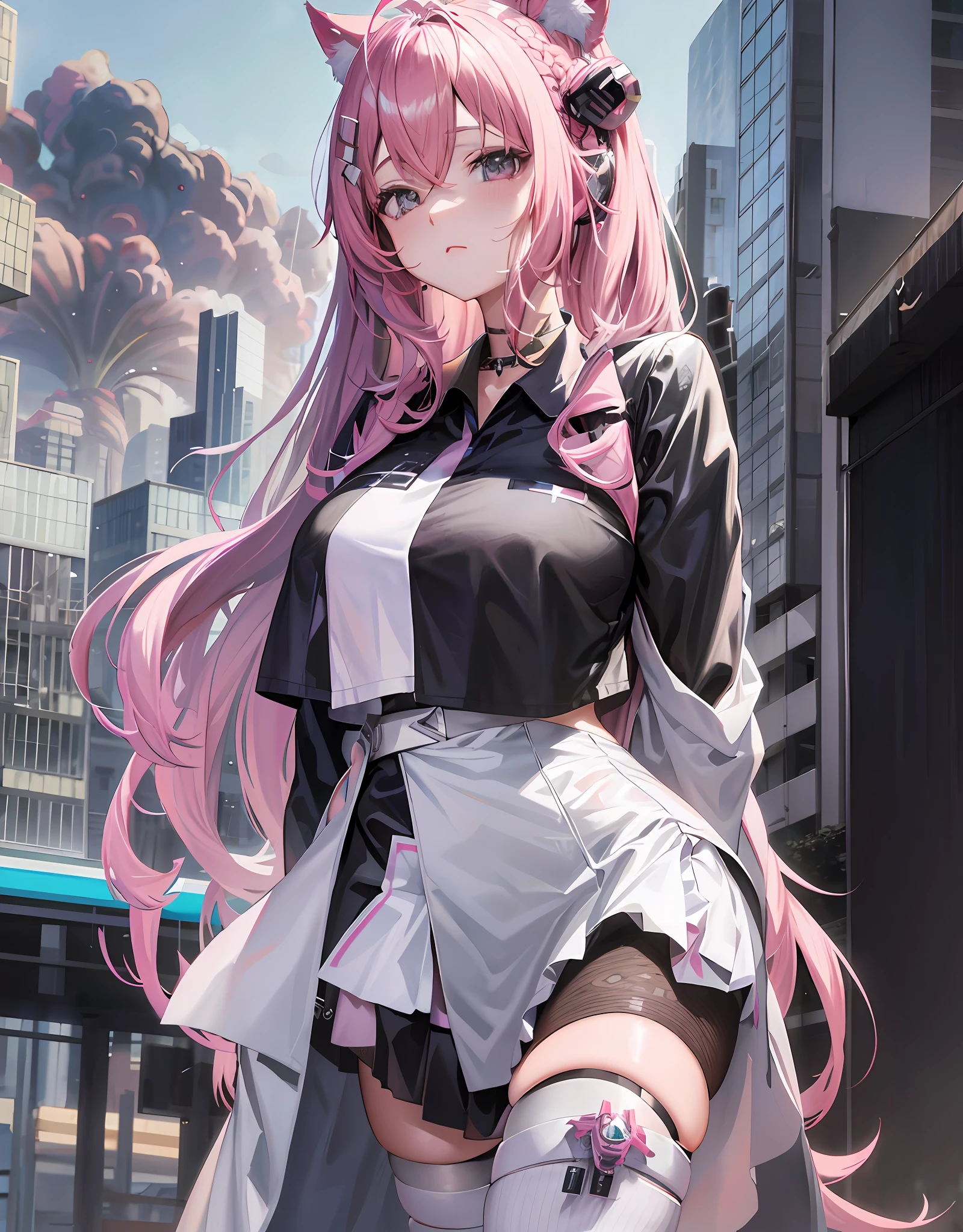 Anime characters with pink hair and black and white costumes, best anime 4k konachan wallpaper, anime style 4 K, cyberpunk anime girls, 4k anime wallpaper, anime wallpaper 4k, anime wallpaper 4k, anime art wallpaper 8 k, digital cyberpunk anime art, cute anime outspace in pretty clothes, badass anime 8 k, anime art wallpaper 4 k, leaky waist