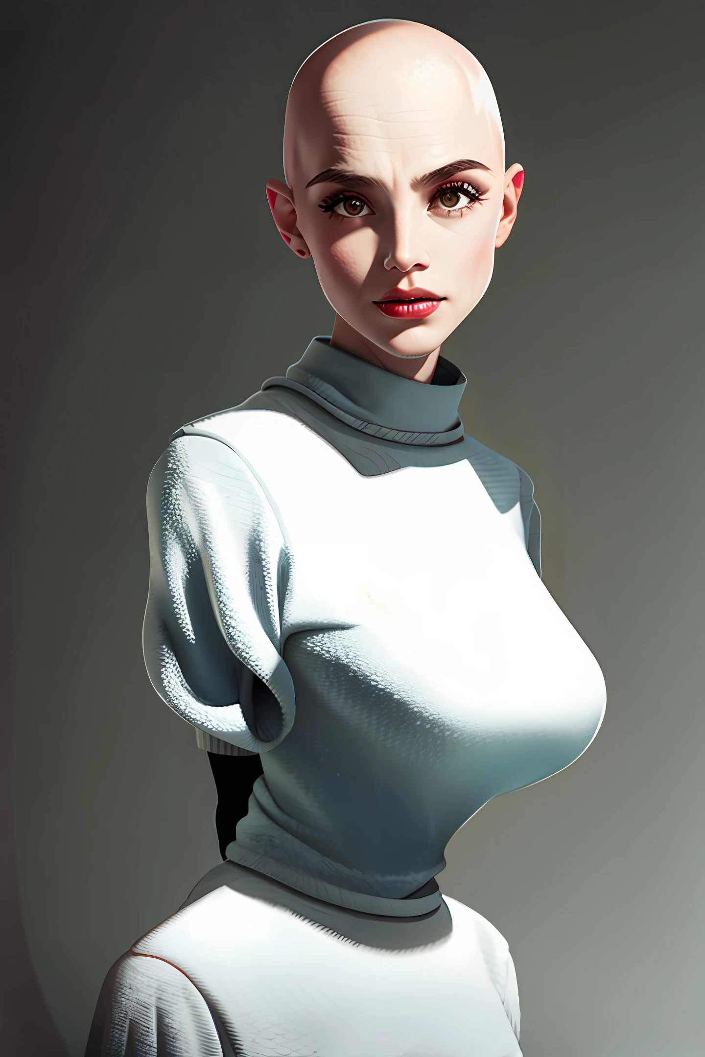 Bald woman