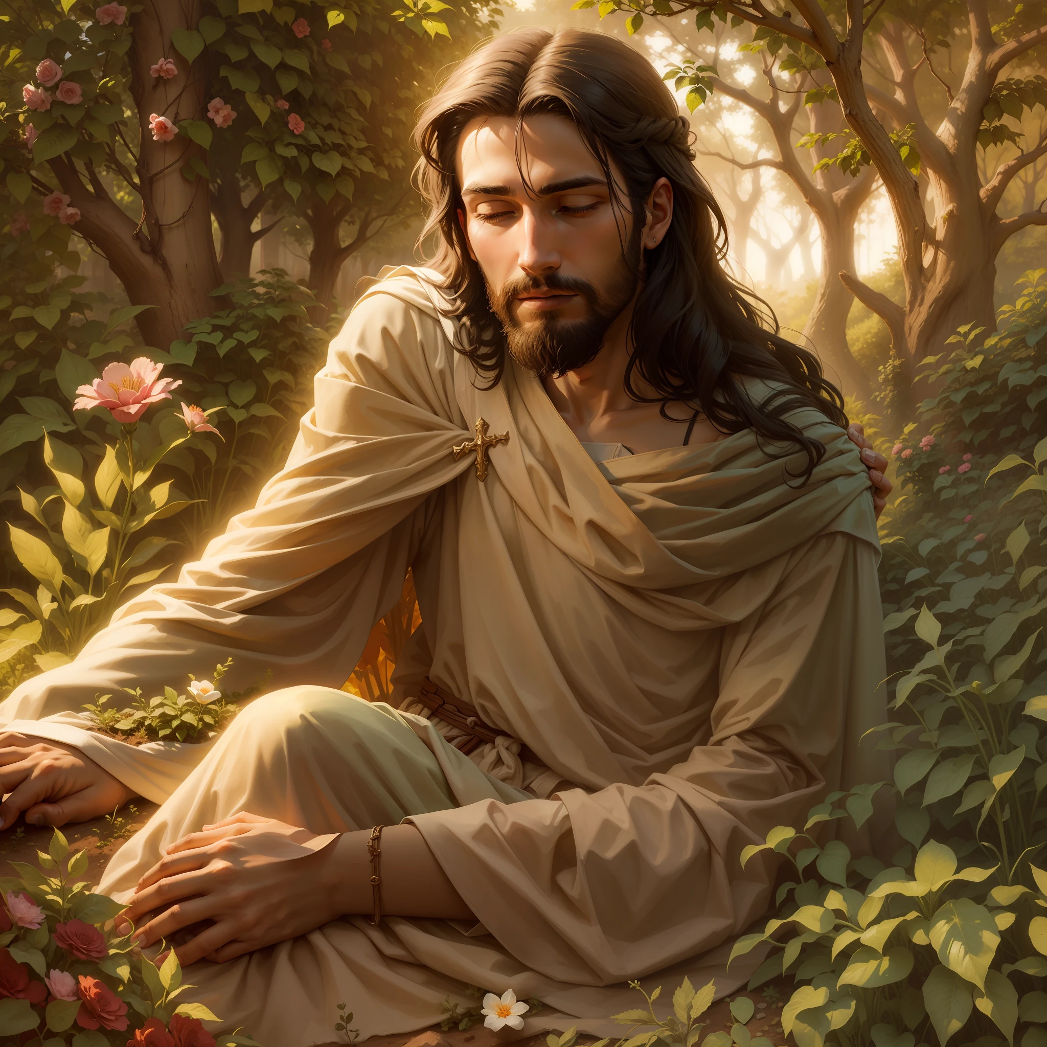 Jusus christ in the garden.