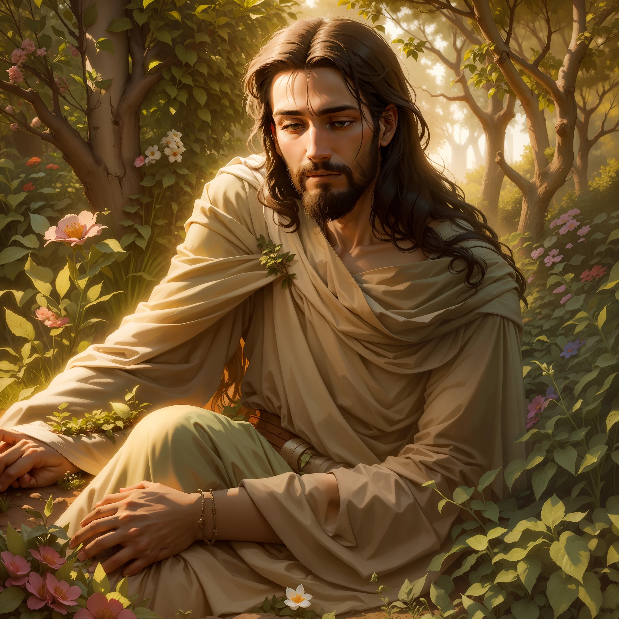 Jusus christ in the garden.