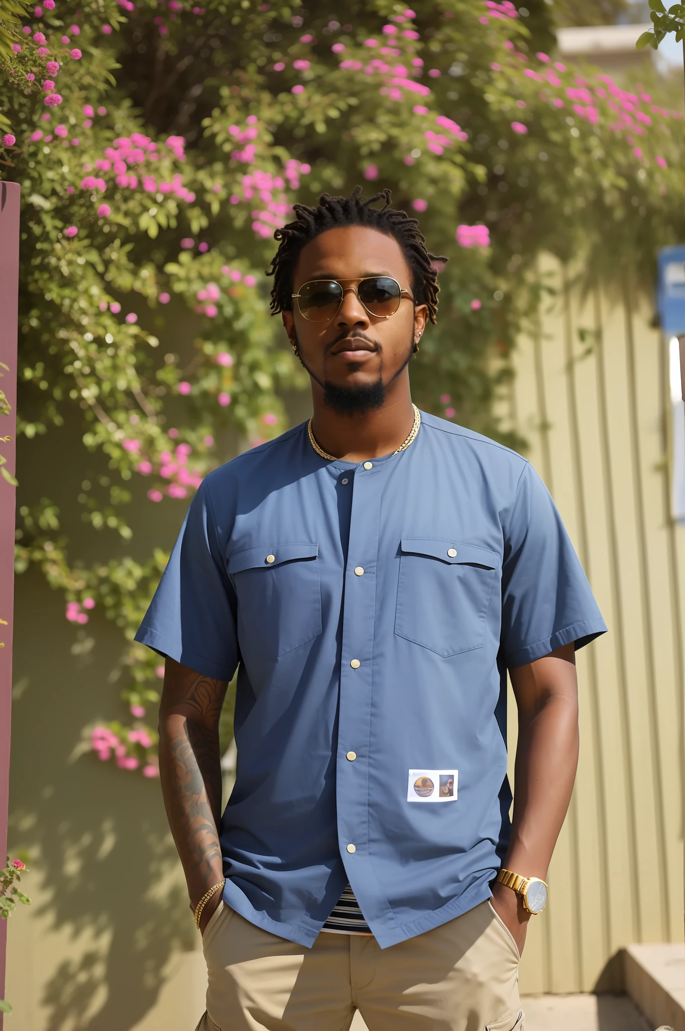 Arage man with sunglasses and beard standing in front of a building, : Kendrick Lamar, Felix Kelly, portrait photo, pharrell williams, 2 0 23 portrait, 2014, Oceanside, Eric Parker, James Jean style, portrait photo, authentic, Los Angeles, SFW, 2015, 2 0 1 5, mechanic, Westside