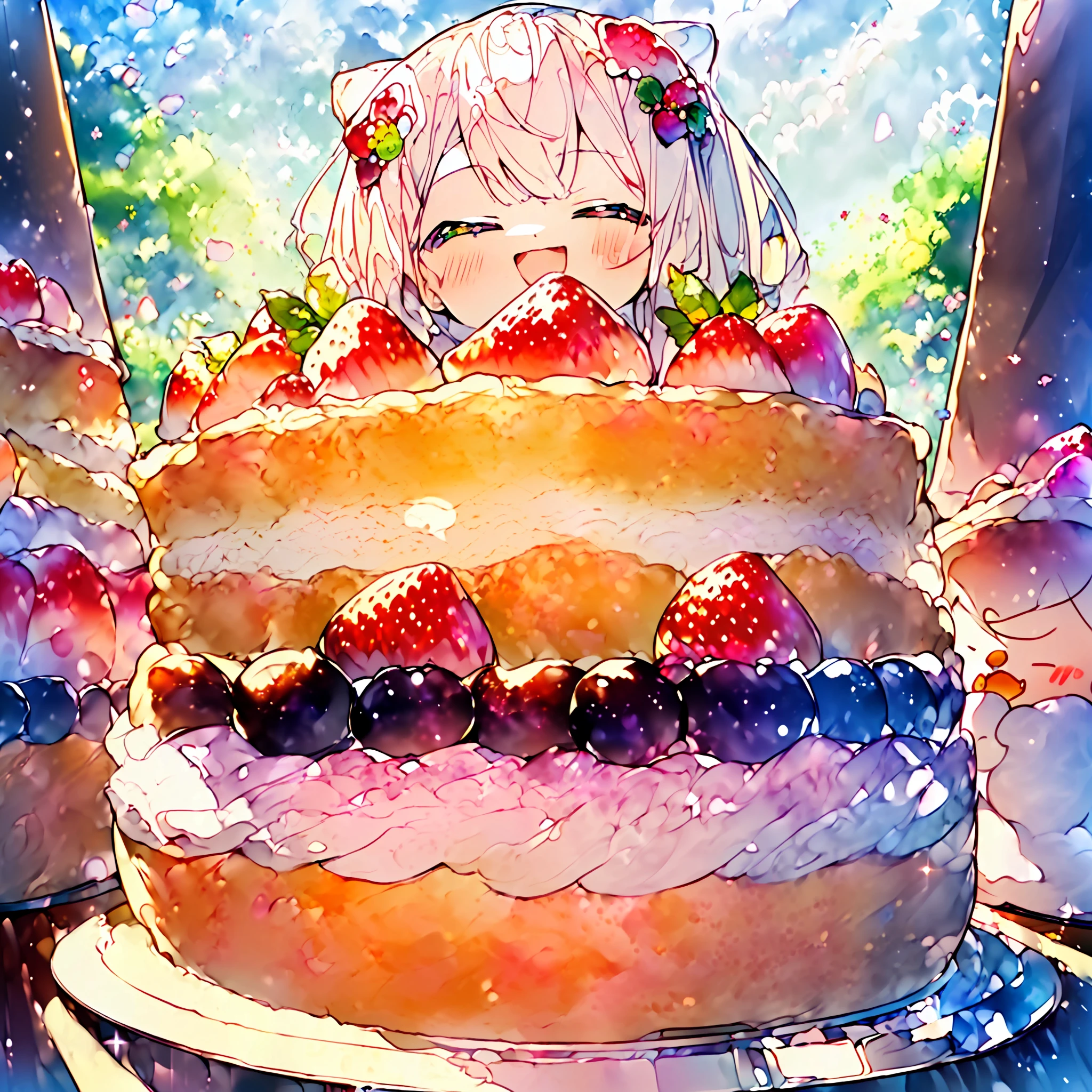 (masterpiece, top quality, best quality, official art, beautiful and aesthetic,kawaii illustration,cute illustration,:1.5), strawberry, blueberry, cake, coffee, breakfast, kawaii, pastel colors , fluffy , fluffy kitten, happy, soft, warm,