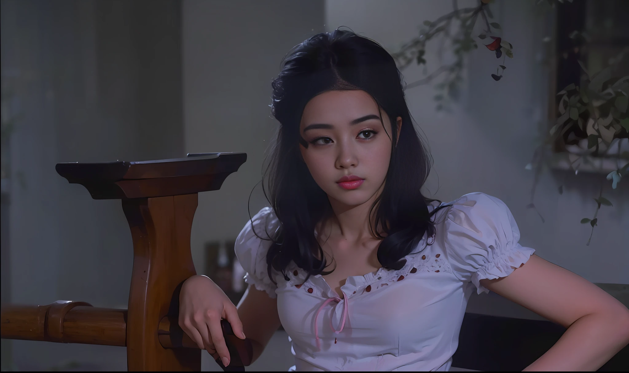 (anxious expression, anxious look, frightened), (8k, highest quality, masterpiece: 1.2), (realistic, photorealistic: 1.37), ultra detail, top quality, ultra high resolution, professional lighting, photon mapping, radiosity, physically based rendering, cinematic lighting, depth of field, focusing, moonlight, good composition, (bokeh: 1.2), 1 girl,(Full body),(Mouth closed),Beautiful eyes,Pose,Constriction,Black hair,Unkempt hair,Short hair fluttering in the wind,(ulzzang-6500:1.2) mix4, hiqcgbody