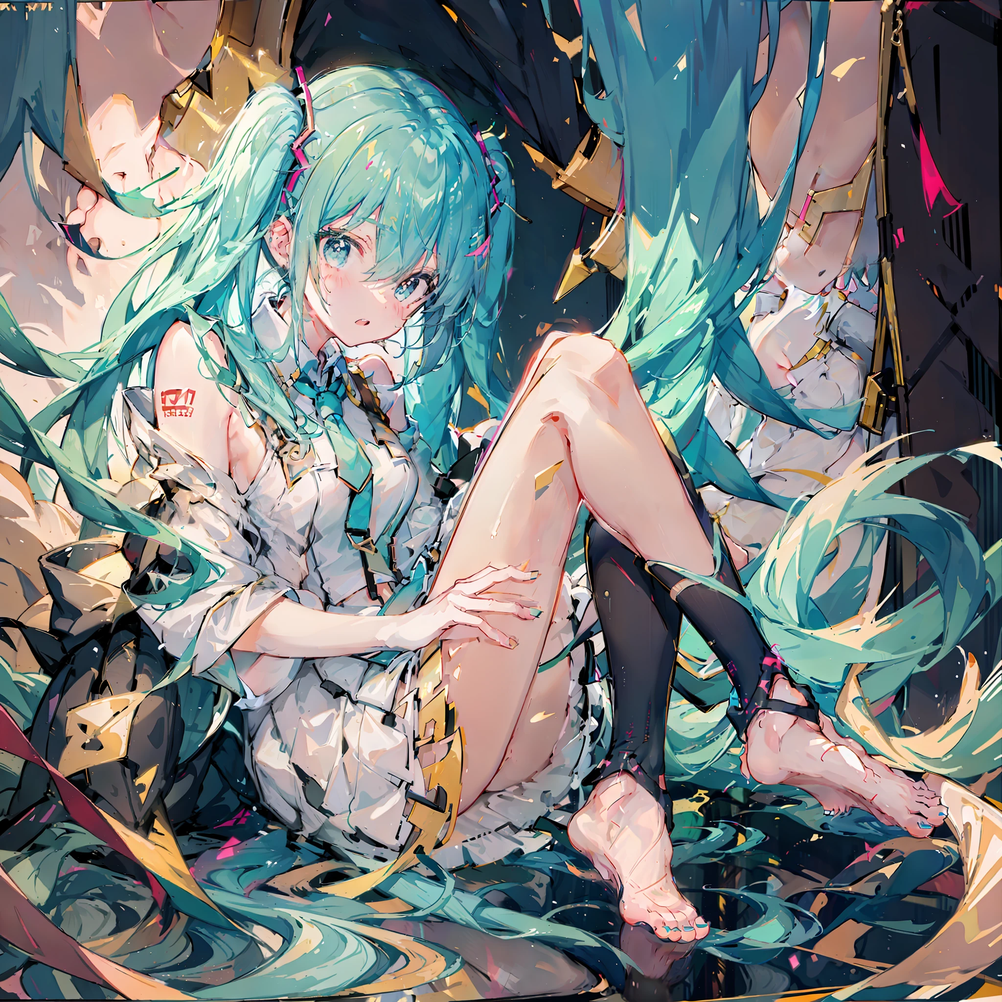 1 girl, barefoot