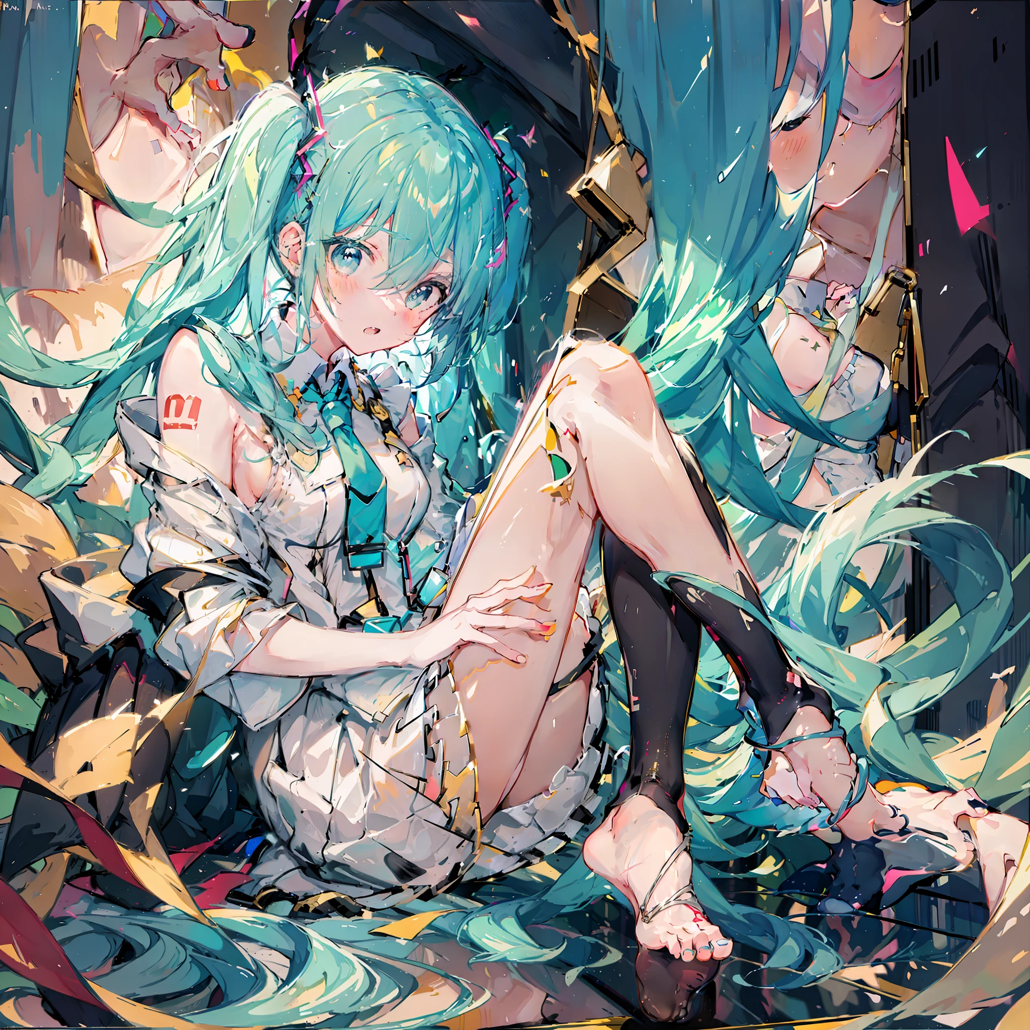 1 girl, barefoot
